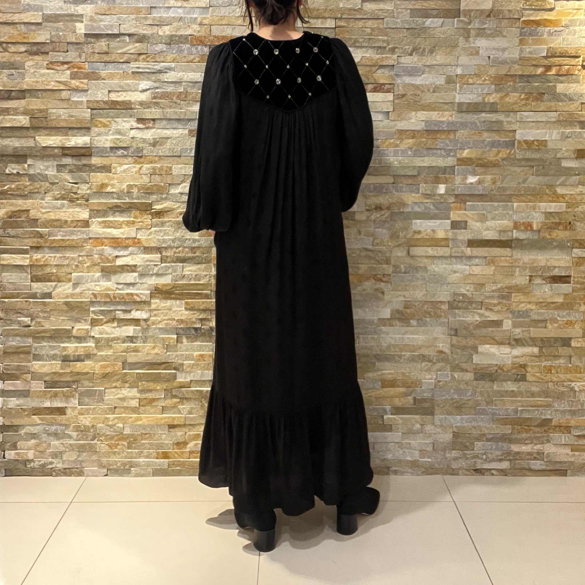 020442SP3_BLACK | PARVEEN BEADS EMB TASSEL DRESS | Color:Black【SARA MALLIKA_サラマリカ】