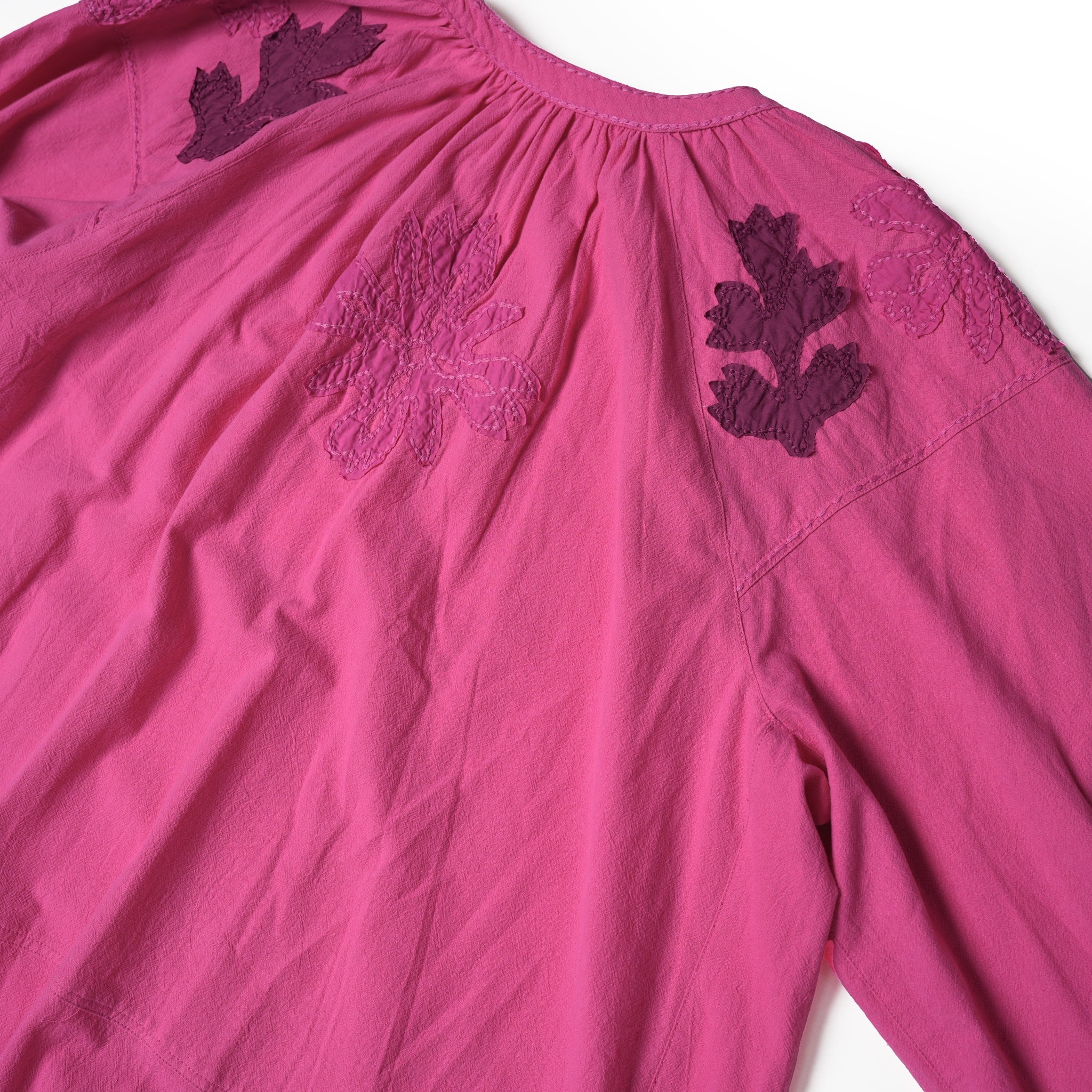 No:020432SA1a | Name:COTTON FLOWER PATCHWORK DRESS | Color:Pink【SARAMALLIKA_サラマリカ】