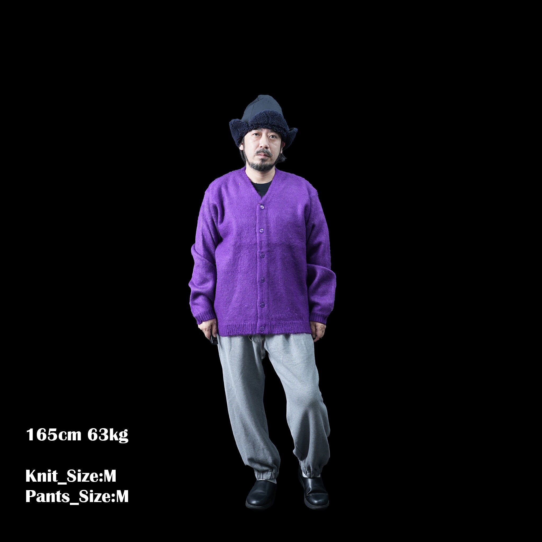 No:tc23f014b | Name:shaggy color cardigan | Color:Purple【TOWNCRAFT_タウンクラフト】