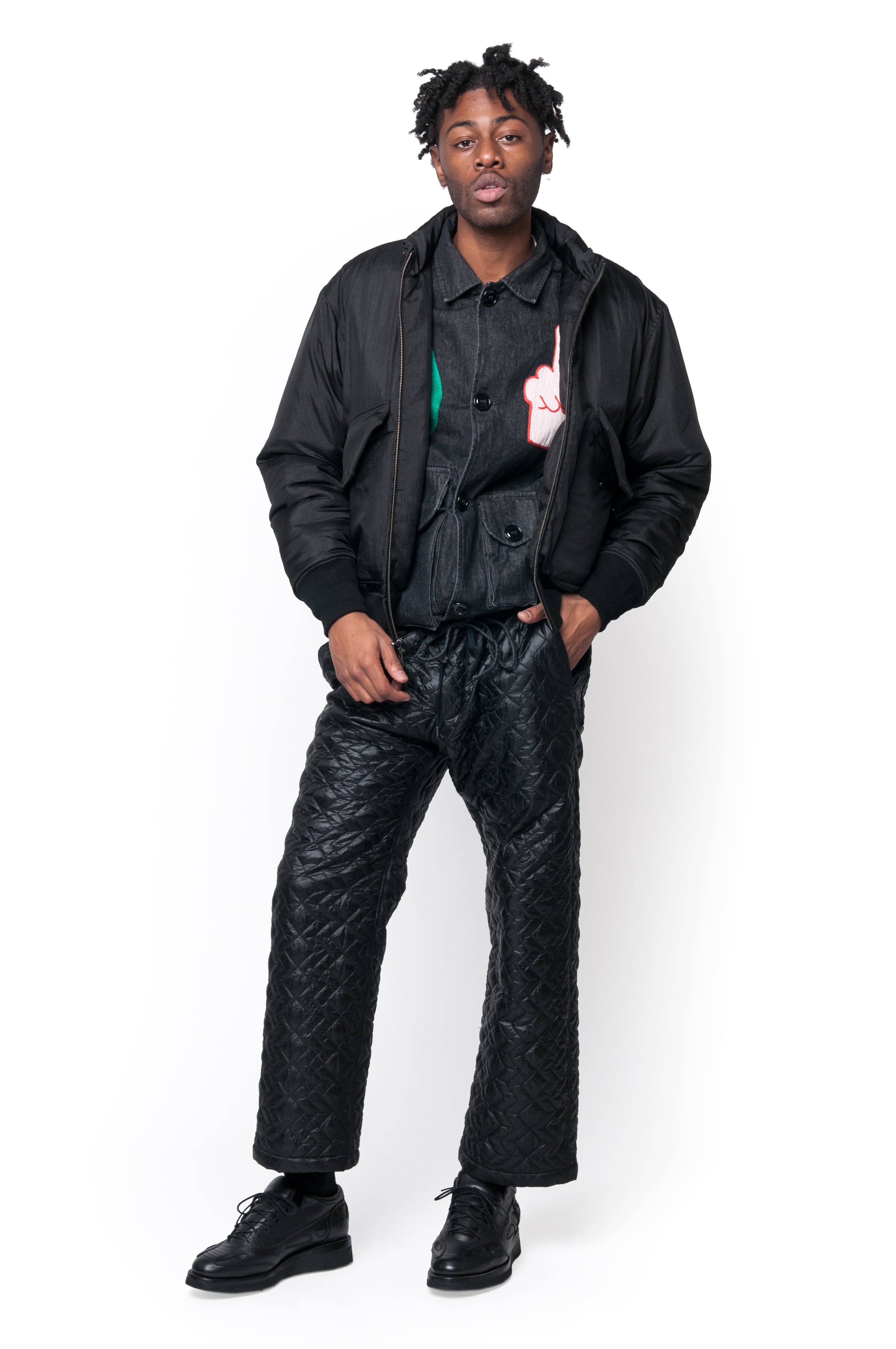 No:M28099 | Name:Military Service Jacket Type-A w/ Chain Embroidery (Made in India) | Color:Denim Black | Style: 【MONITALY】-MONITALY-ADDICTION FUKUOKA