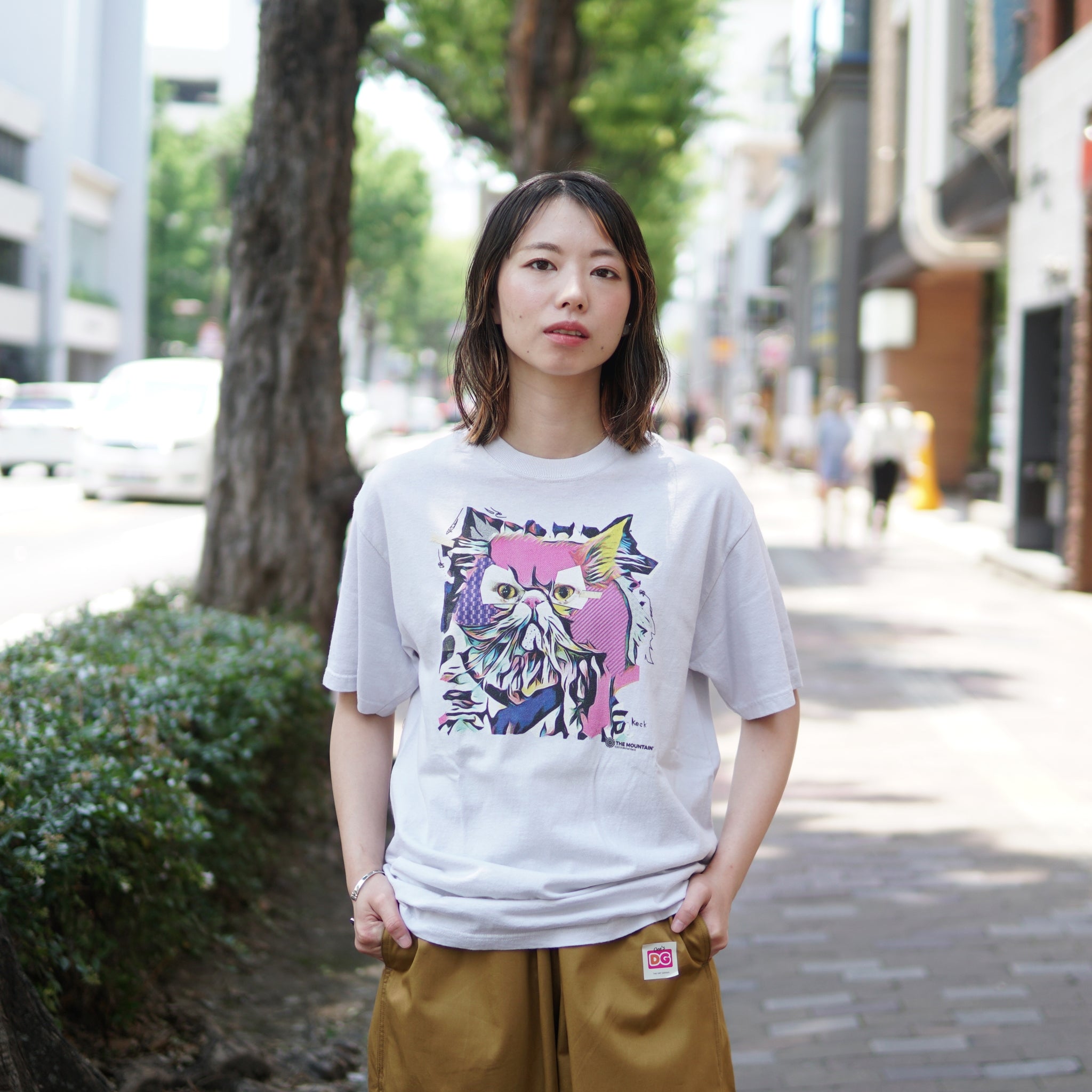 No:6486 | Name:HAND-DYED TEE | Color:POP ART PUSSYCAT | SIze-M/L/XL【THE MOUNTAIN_ザ マウンテン】【ネコポス選択可能】