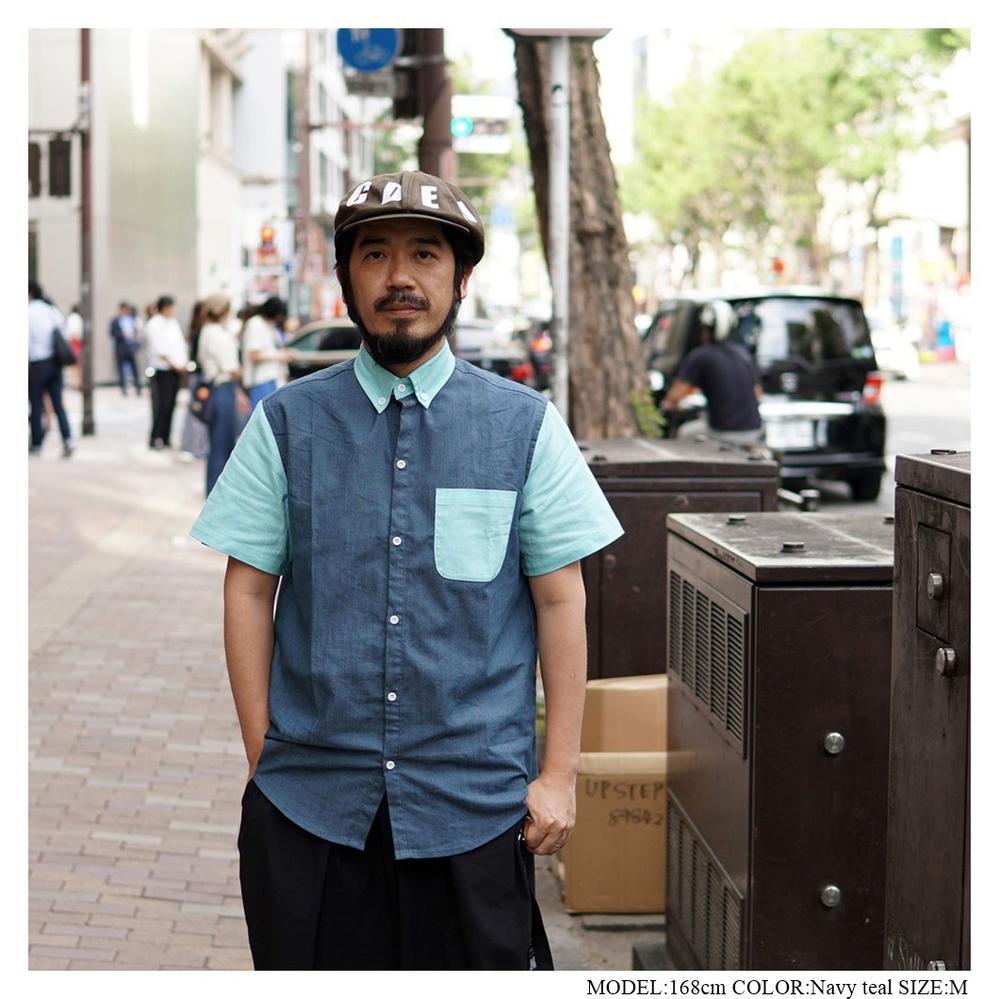 Tillson Button Up Color: Salmon-Teal Navy-Teal【ANTLER&WOODS】【ネコポス選択可能】-ANTLER & WOODS-ADDICTION FUKUOKA