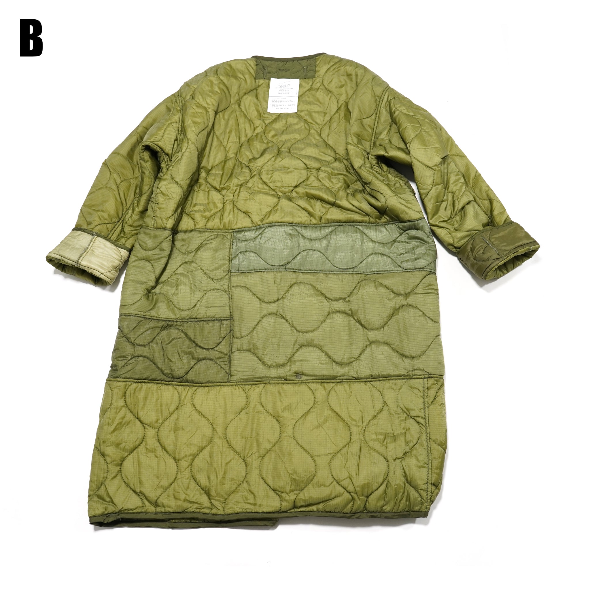 oddlong | Quilting Long Coat – Olive | Size:Free | ODDMENT