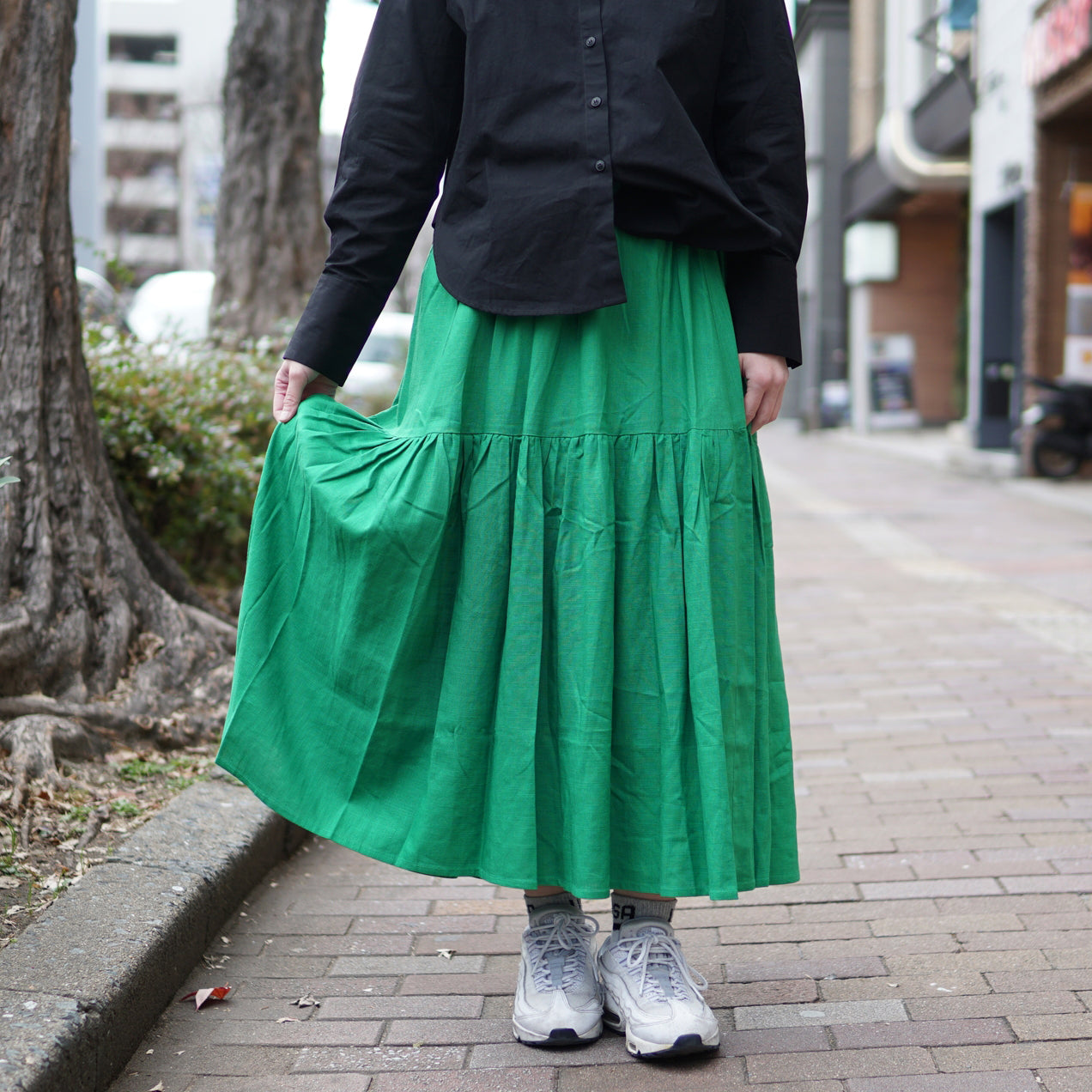No:OSK-SS33-13D | Name:Not Your Mistakes | Color:Forest Green|Size:S【OSKER THE LABEL_オスカーザレーベル】【archive】