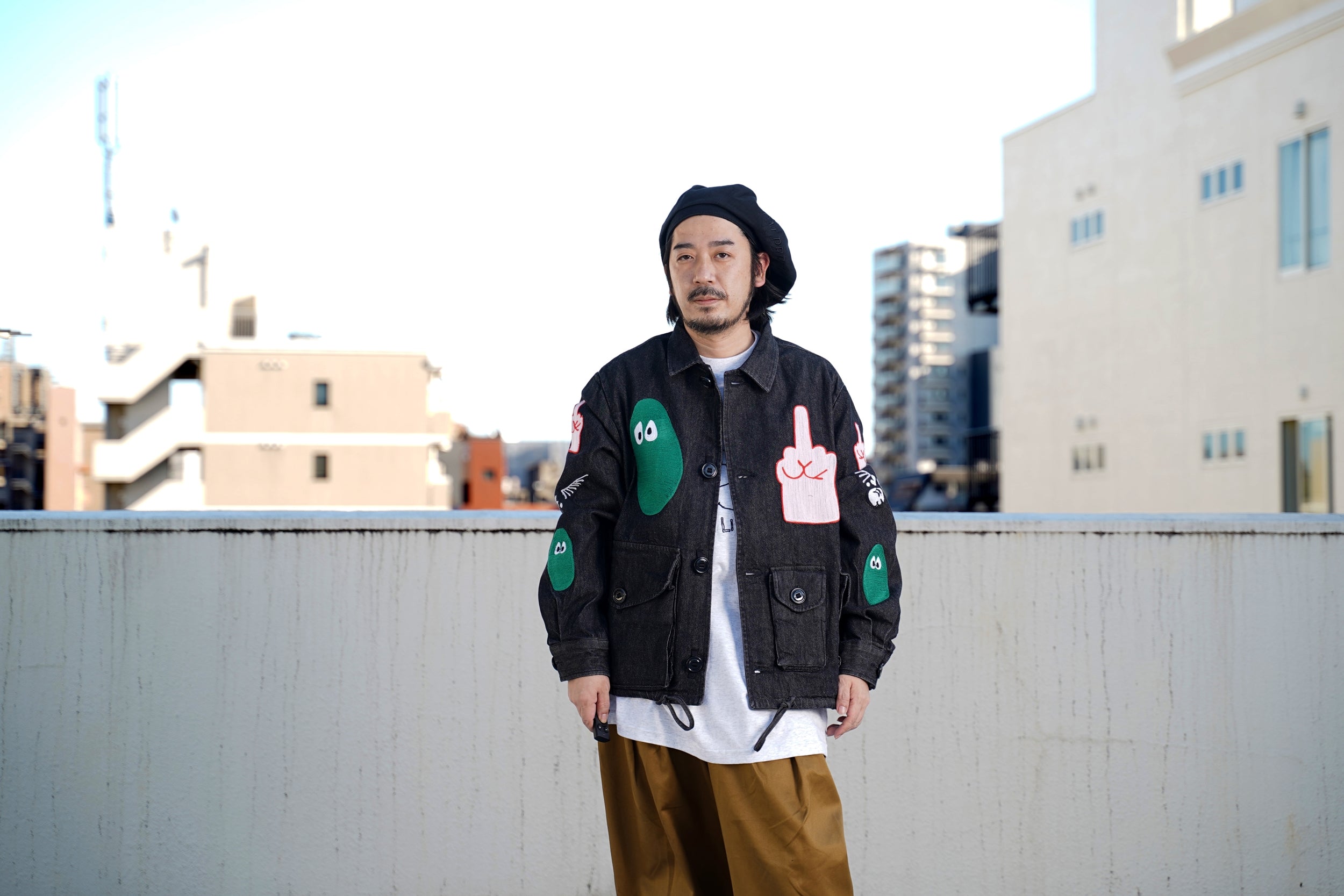 No:M28099 | Name:Military Service Jacket Type-A w/ Chain Embroidery (Made in India) | Color:Denim Black | Style: 【MONITALY】-MONITALY-ADDICTION FUKUOKA