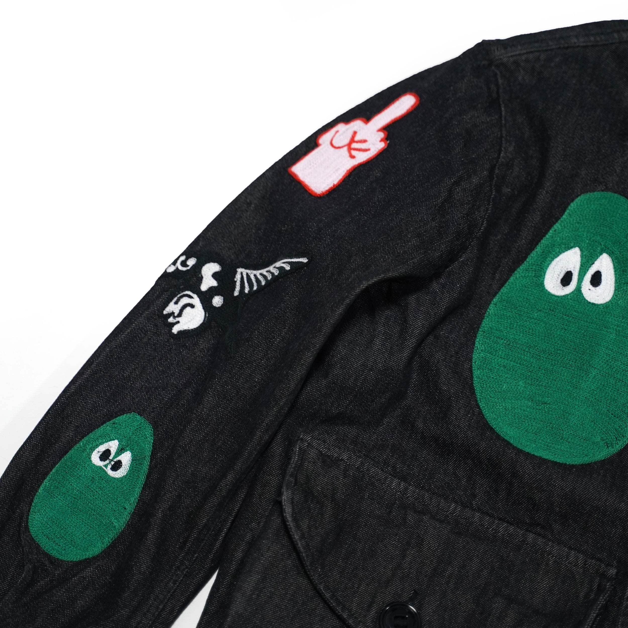 No:M28099 | Name:Military Service Jacket Type-A w/ Chain Embroidery (Made in India) | Color:Denim Black | Style: 【MONITALY】-MONITALY-ADDICTION FUKUOKA