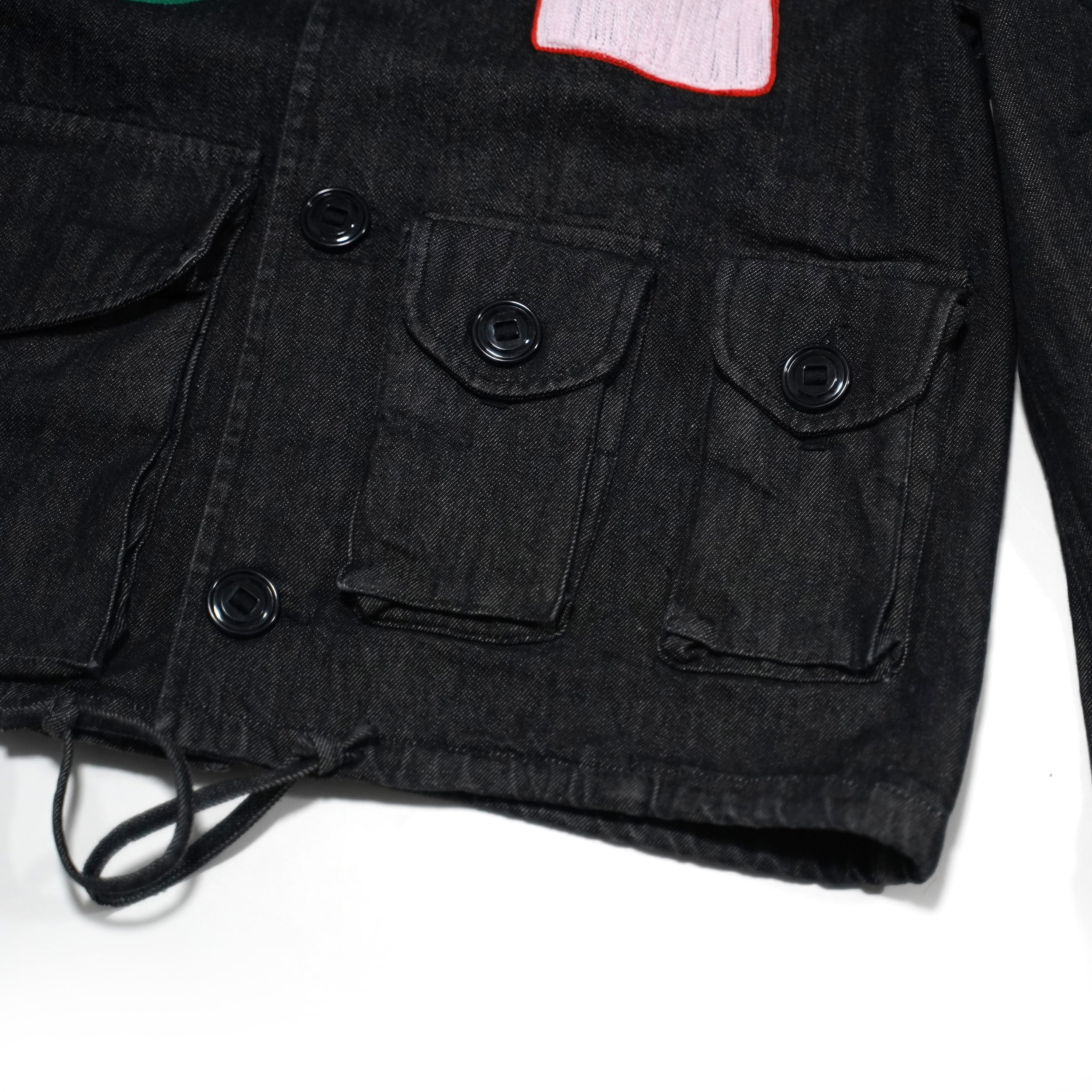 No:M28099 | Name:Military Service Jacket Type-A w/ Chain Embroidery (Made in India) | Color:Denim Black | Style: 【MONITALY】-MONITALY-ADDICTION FUKUOKA