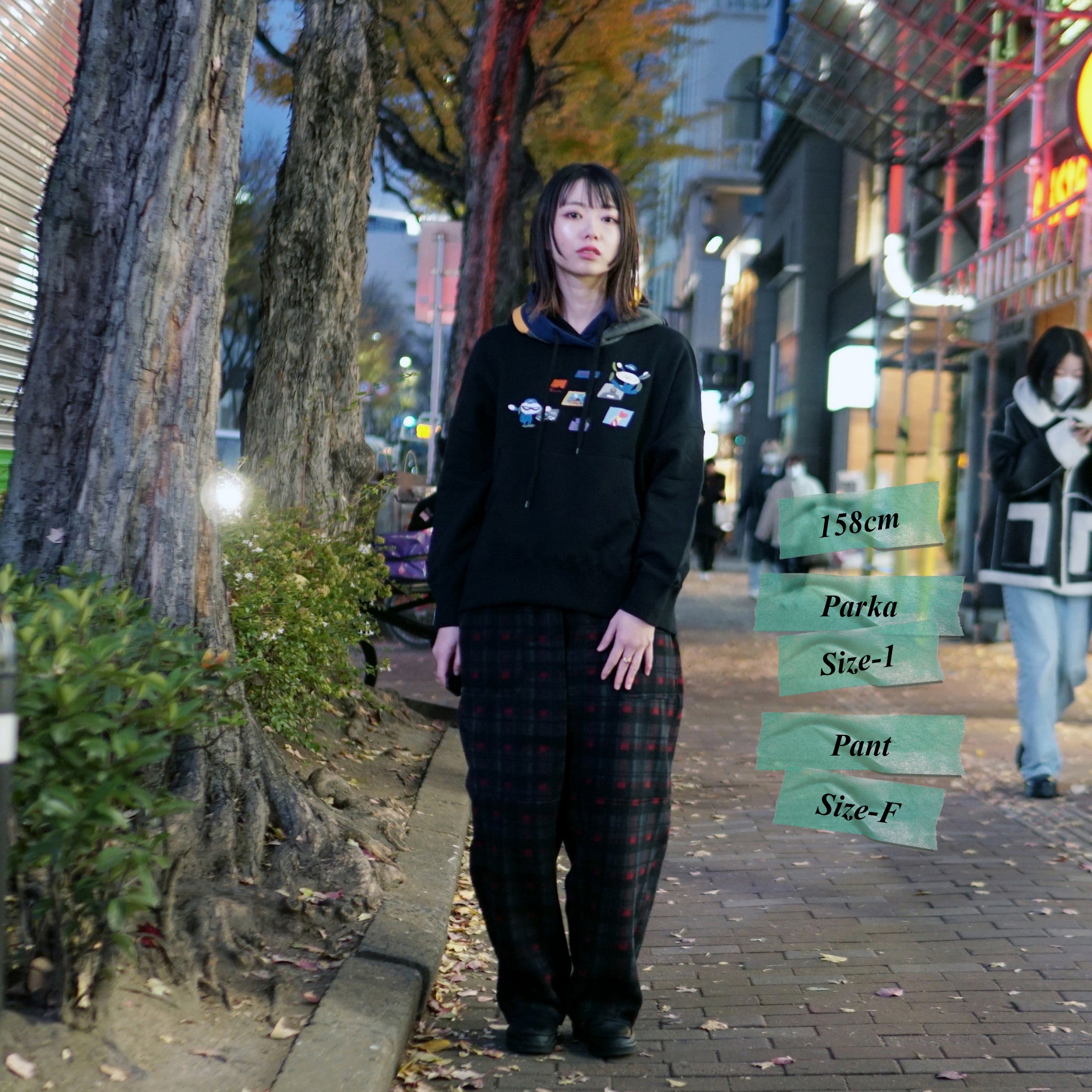 bsdodd-03_b | City Scenery Embroidery Hoodie | Color:Black【BEDSIDEDRAMA_ベッドサイドドラマ】