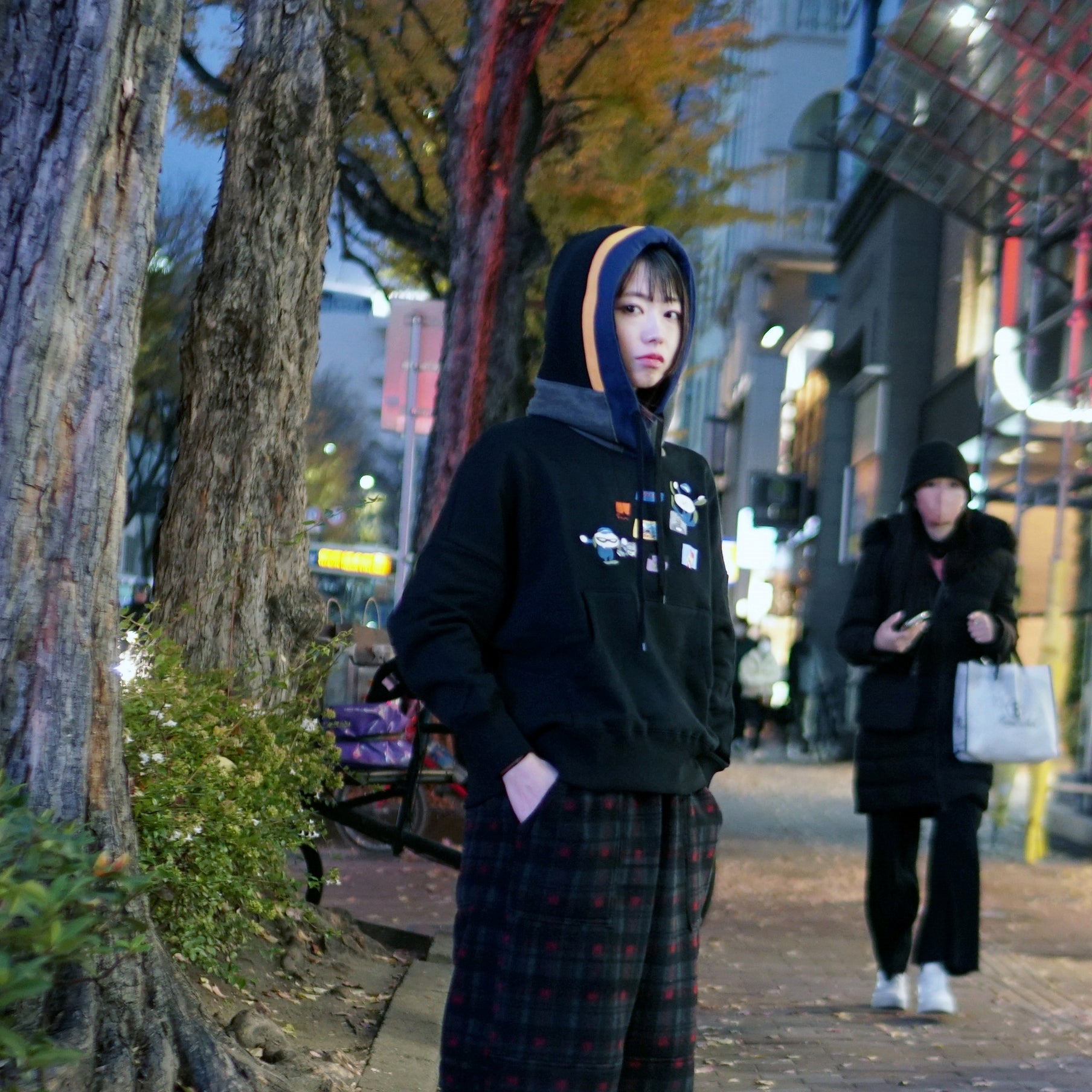 bsdodd-03_b | City Scenery Embroidery Hoodie | Color:Black【BEDSIDEDRAMA_ベッドサイドドラマ】