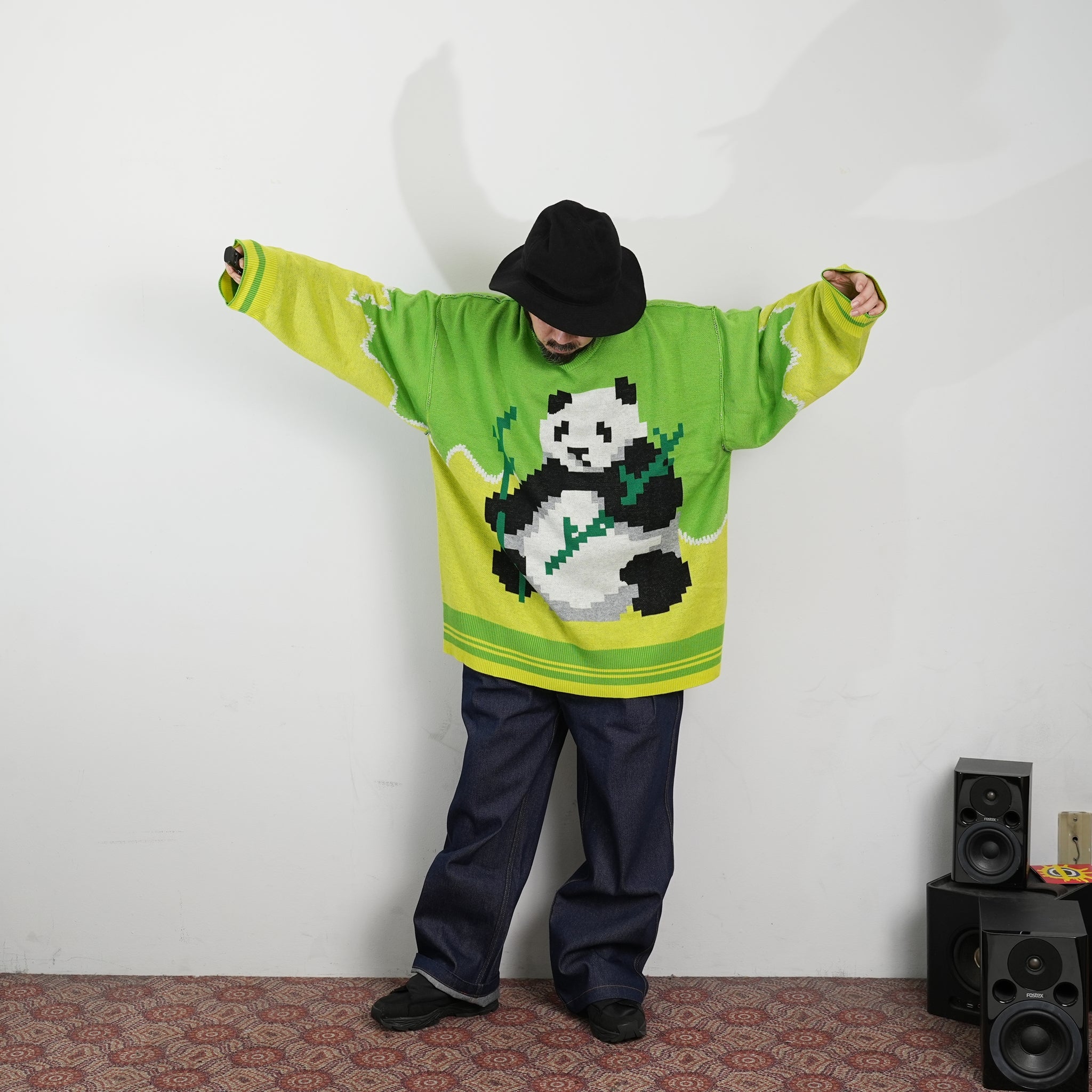 No:pw22kt02 | Name:panda knit top | Color:grass-paddy | Size:2【PLATEAU STUDIO_プラトー スタジオ】