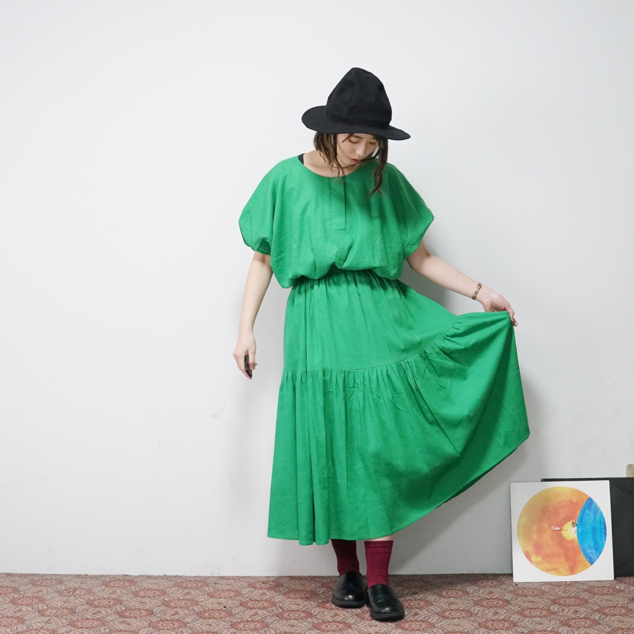 No:OSK-SS33-13D | Name:Not Your Mistakes | Color:Forest Green|Size:S【OSKER THE LABEL_オスカーザレーベル】【archive】