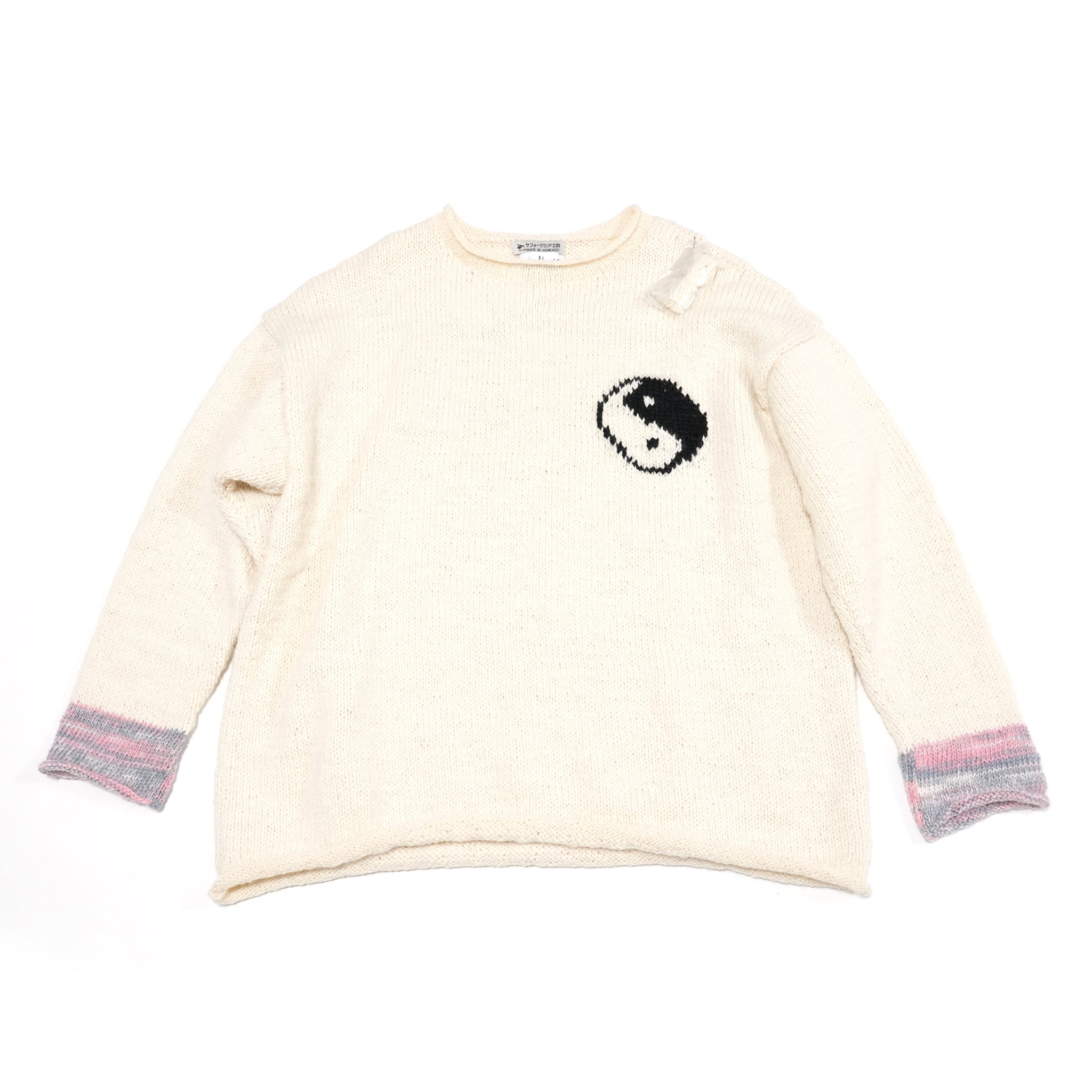 Name: Yin-Yang Hand Knit (NATURAL) | Color: Natural | Size: One Size 【CITYLIGHTS PRODUCTS_シティライツプロダクツ】