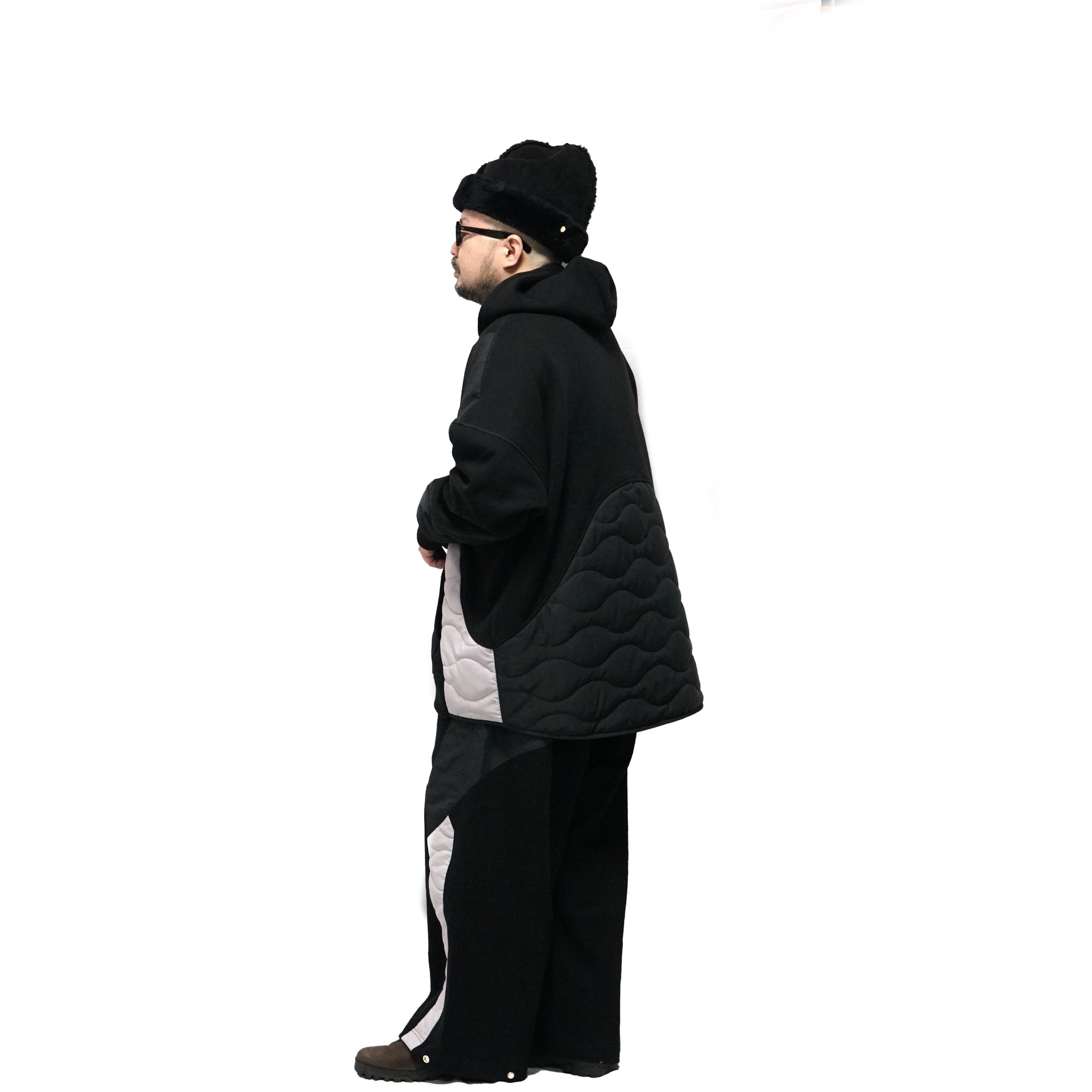No:ACRS23-P01| Name: 2023 Collection Flower Mantis Collection French cotton heavy quilted cotton padded pants	 | Color:Black | Size:Free【(A)CRYPSIS®】【SEIVSON_セイヴソン】