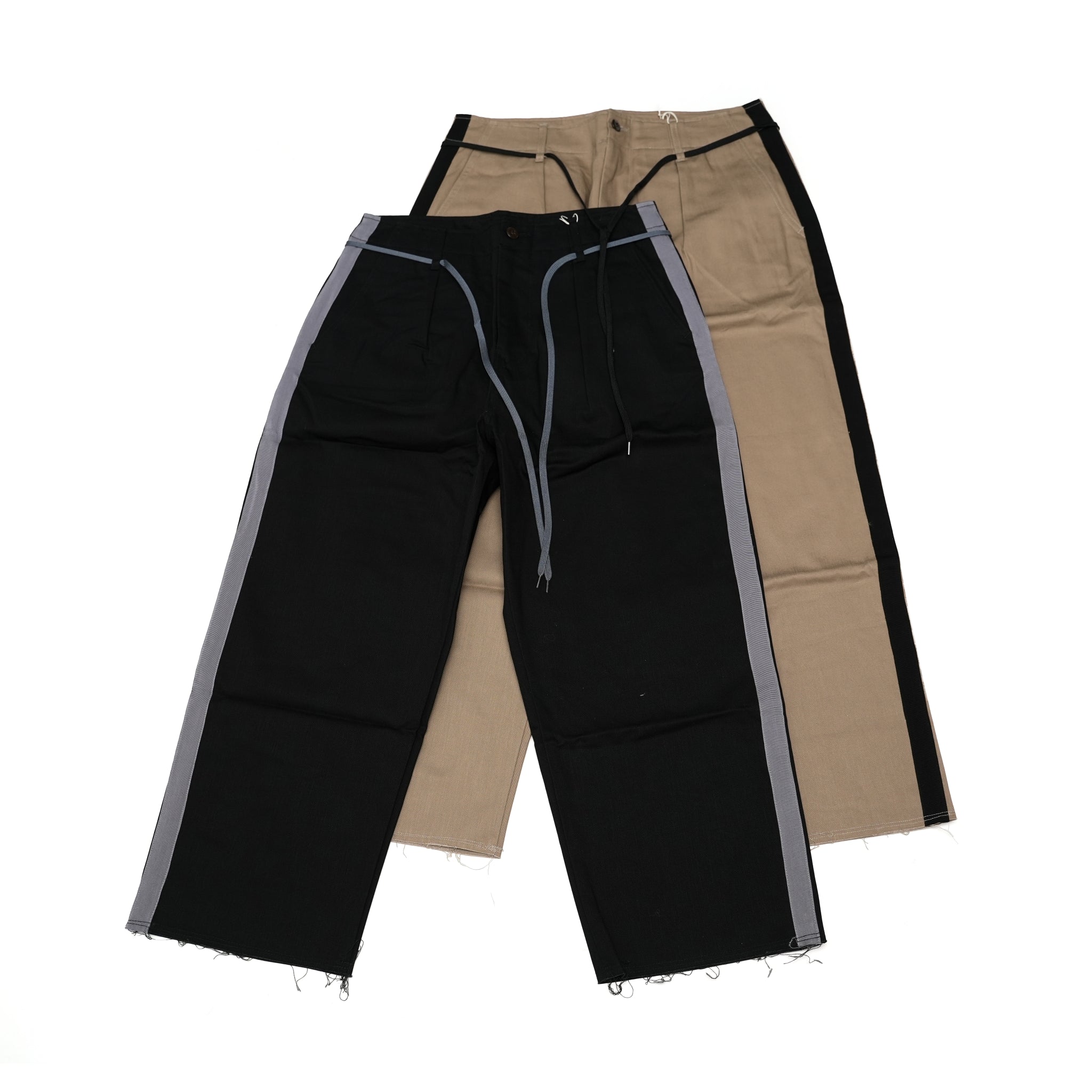 No:kl18spt18 | Name:"DELACROIX" SIDE LINE SKATER PANTS | Color:Beige/Black【KELEN MEN_ケレン】【FK】