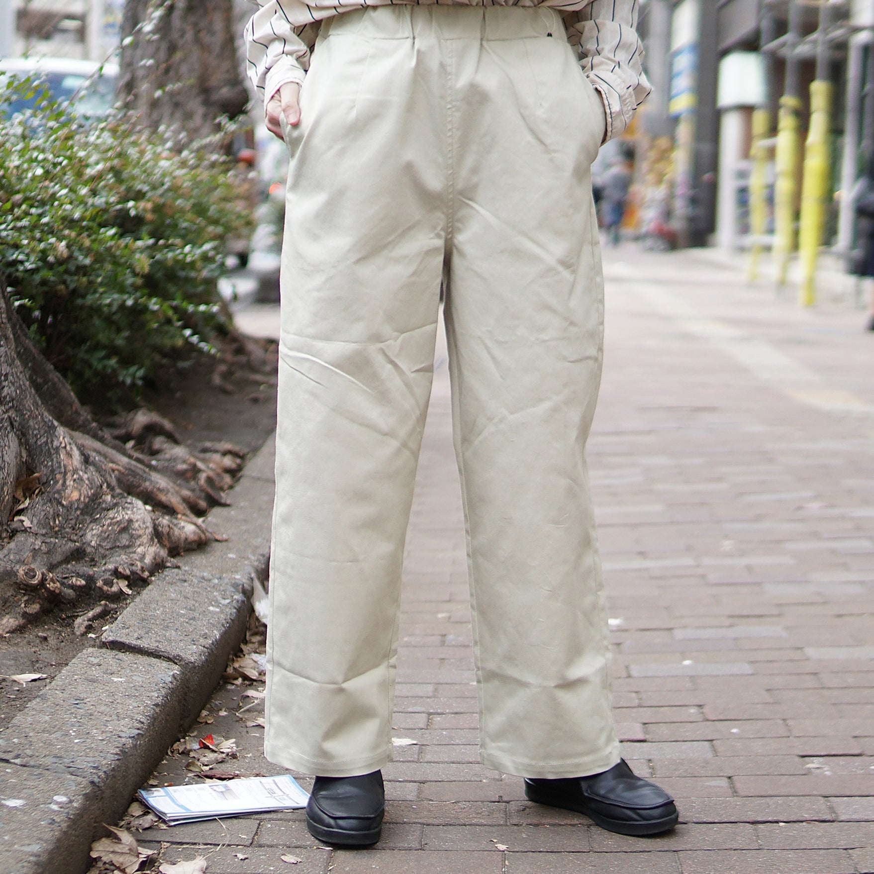 No:m-2210854 | Name:ストレッチパンツ | Color:Beige/Black【MODEM DESIGN_モデムデザイン】