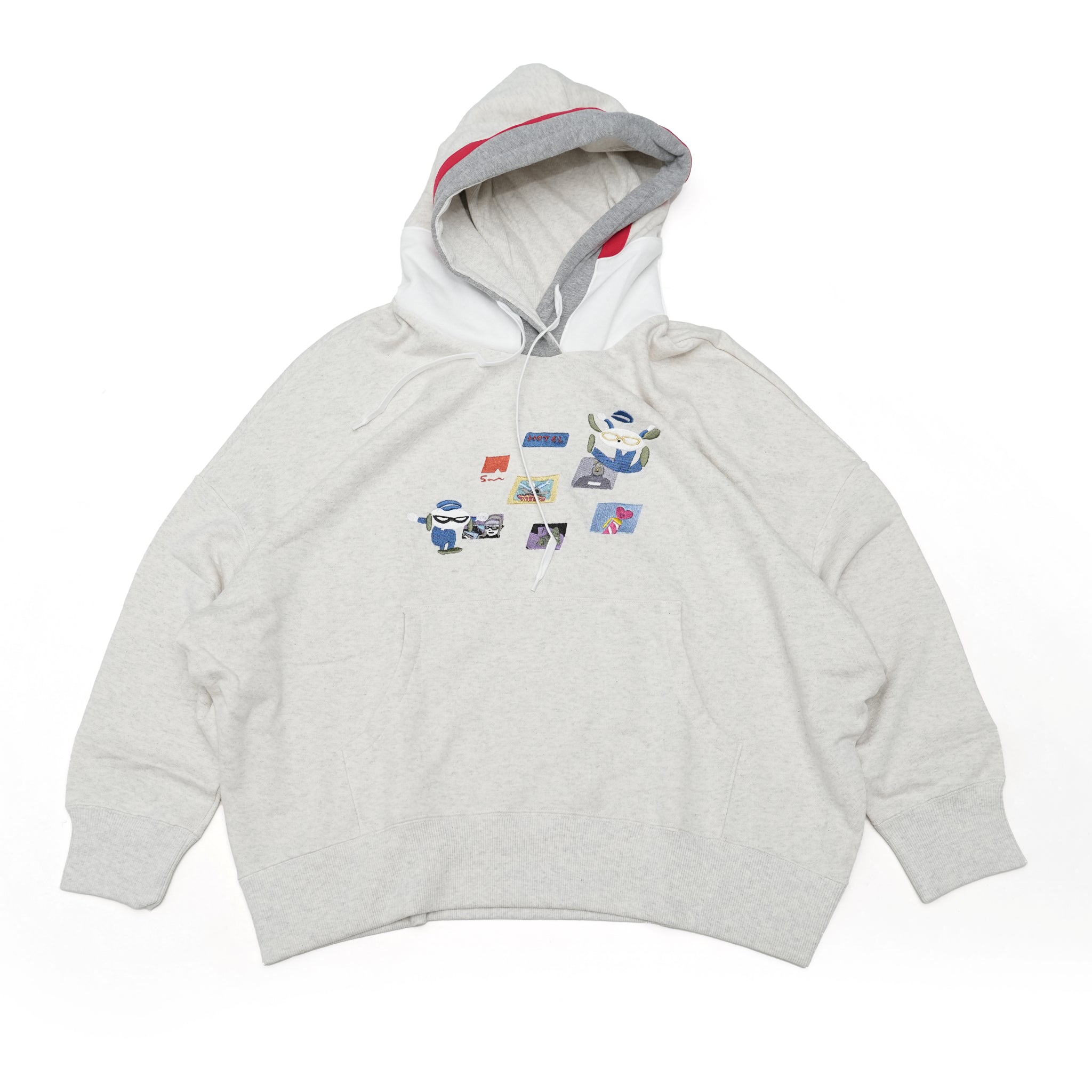 No:bsdodd-03_a | Name:City Scenery Embroidery Hoodie | Color:Oat Meal【BEDSIDEDRAMA_ベッドサイドドラマ】