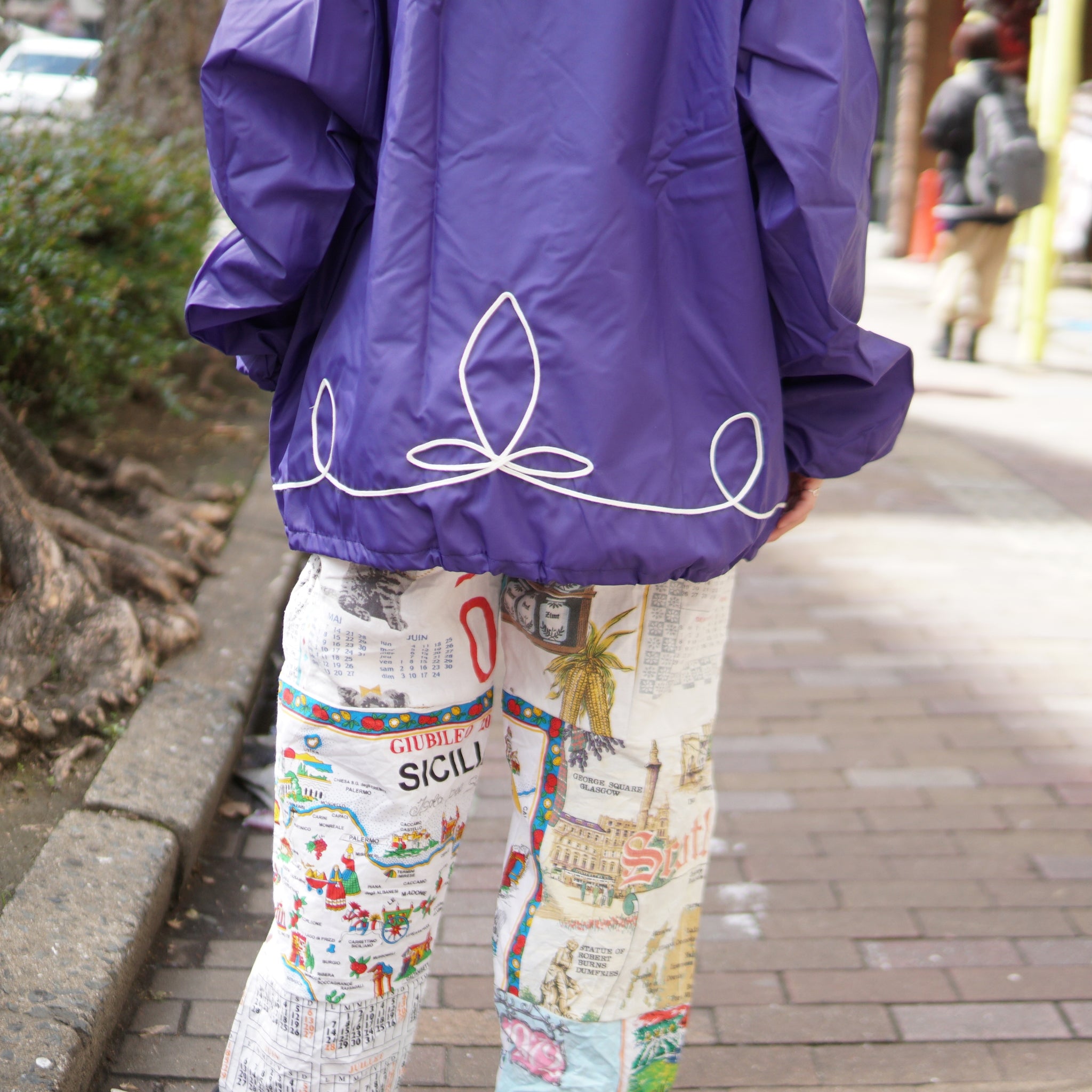 tl23s004 | rope emb coaches jacket | – Brown/Purple | THRIFTY LOOK