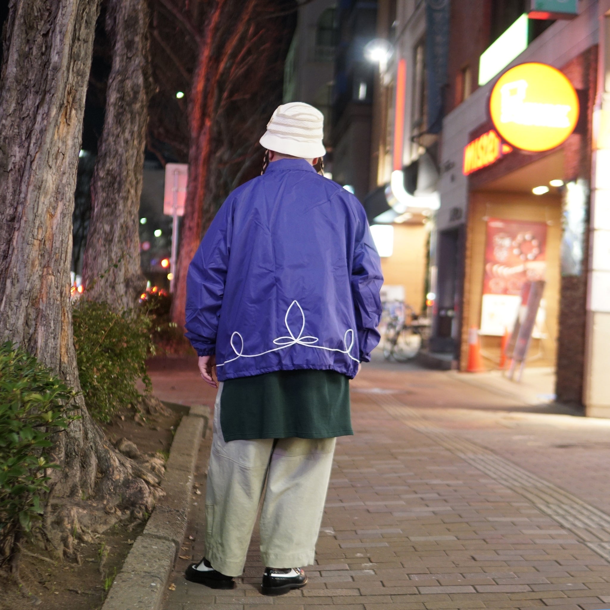 tl23s004 | rope emb coaches jacket | – Brown/Purple | THRIFTY LOOK