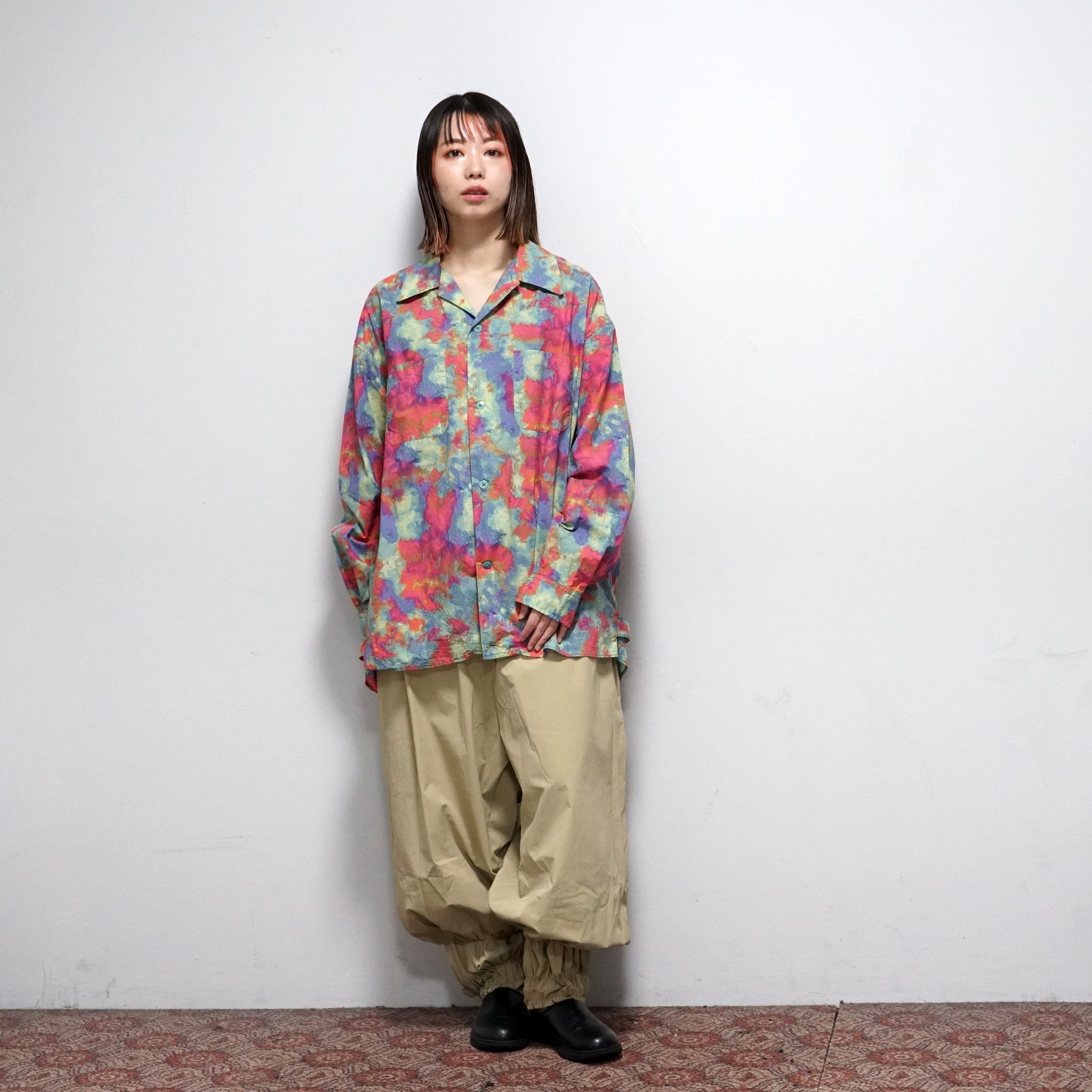 No:VR22SP-SD-SH01 | Name:Uneven dyeing long sleeve shirts | Color:Lime Base 【VARDE77_バルデセブンティセブン】
