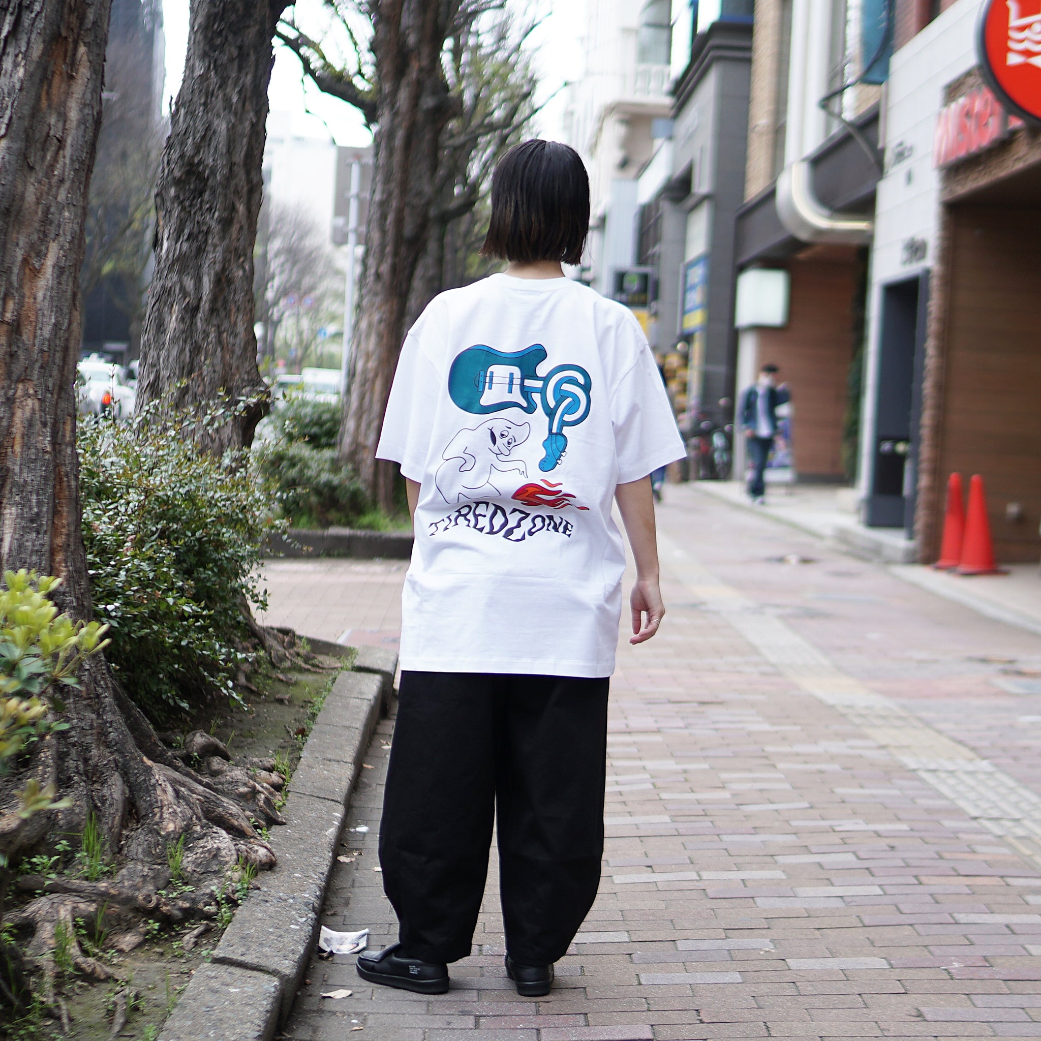 No:TS00265 | Name:GHOST SS TEE (ORGANIC) |  Color:White【TIRED_タイレッド】【ネコポス選択可能】