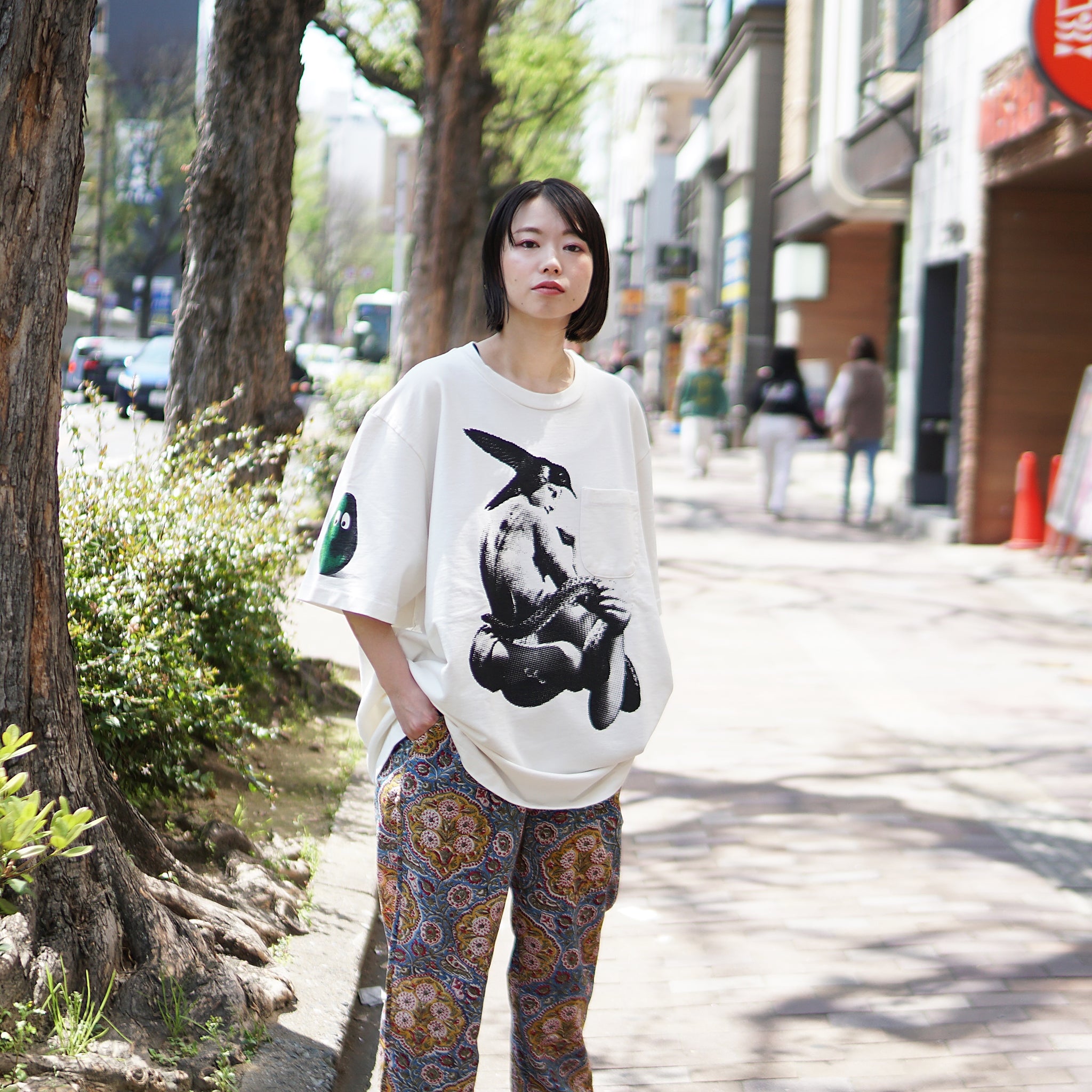 No:M25701 | Name:French Terry SS Pocket Tee w Print | Color:White【MONITALY_モニタリー】