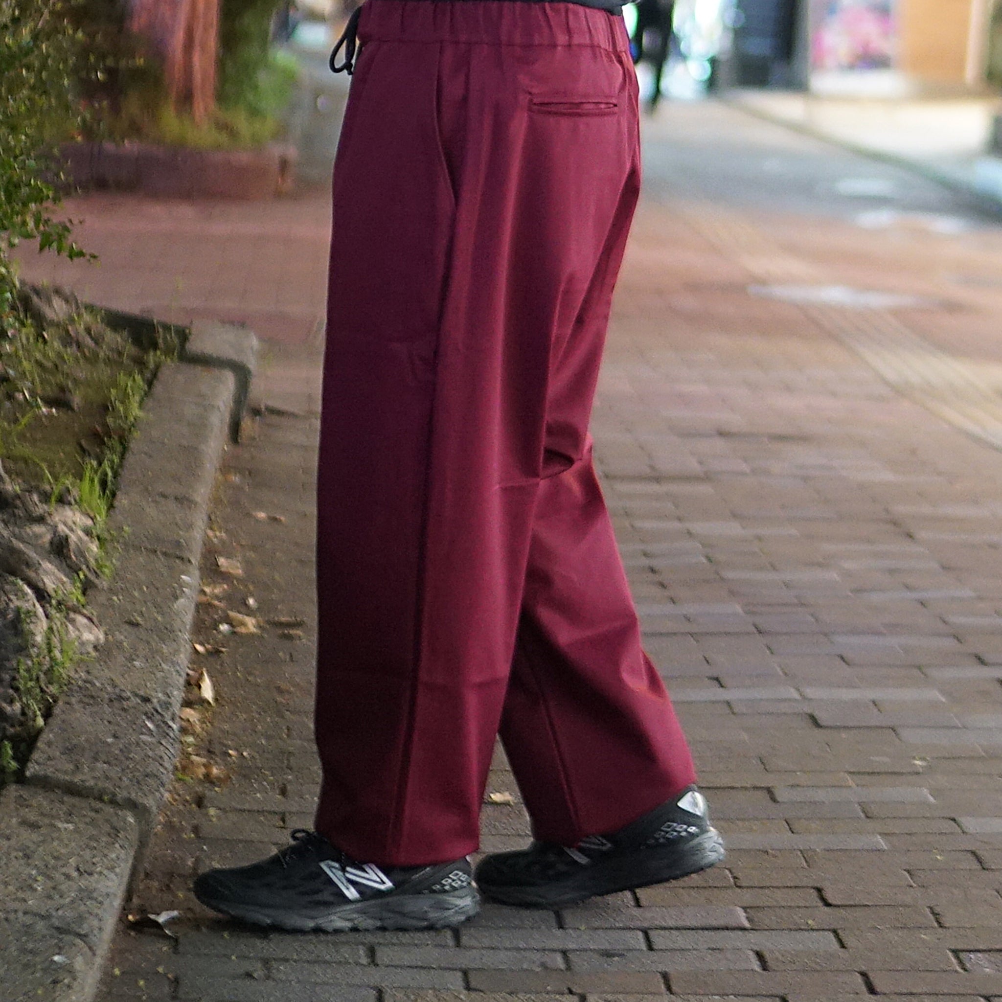 No:VE-23SS-V1 | Name:C.Coulisse Easy Pants | Color:Green/Burgundy/Brow