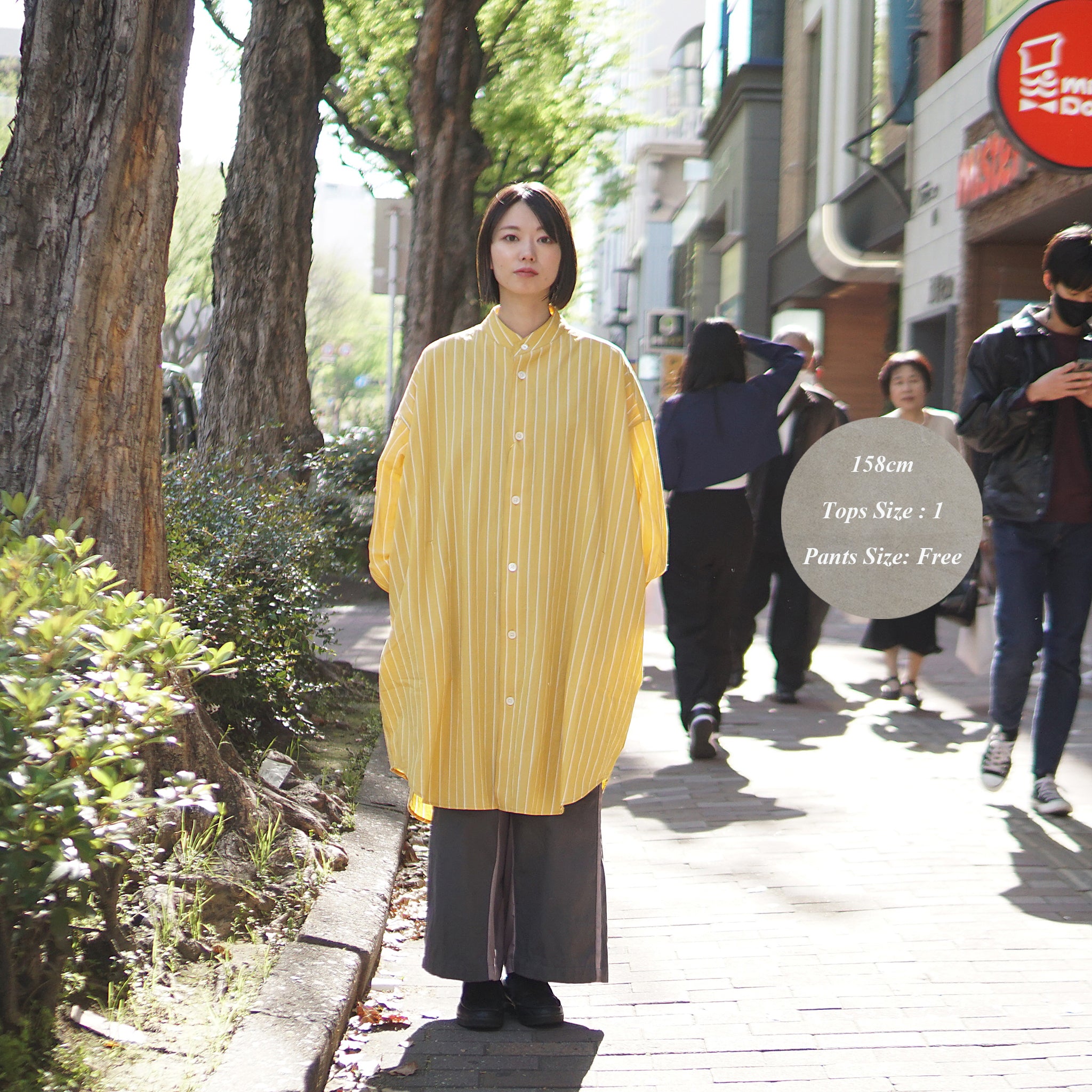 Big Shirts Stripe –  Yellow | PHABLIC × KAZUI