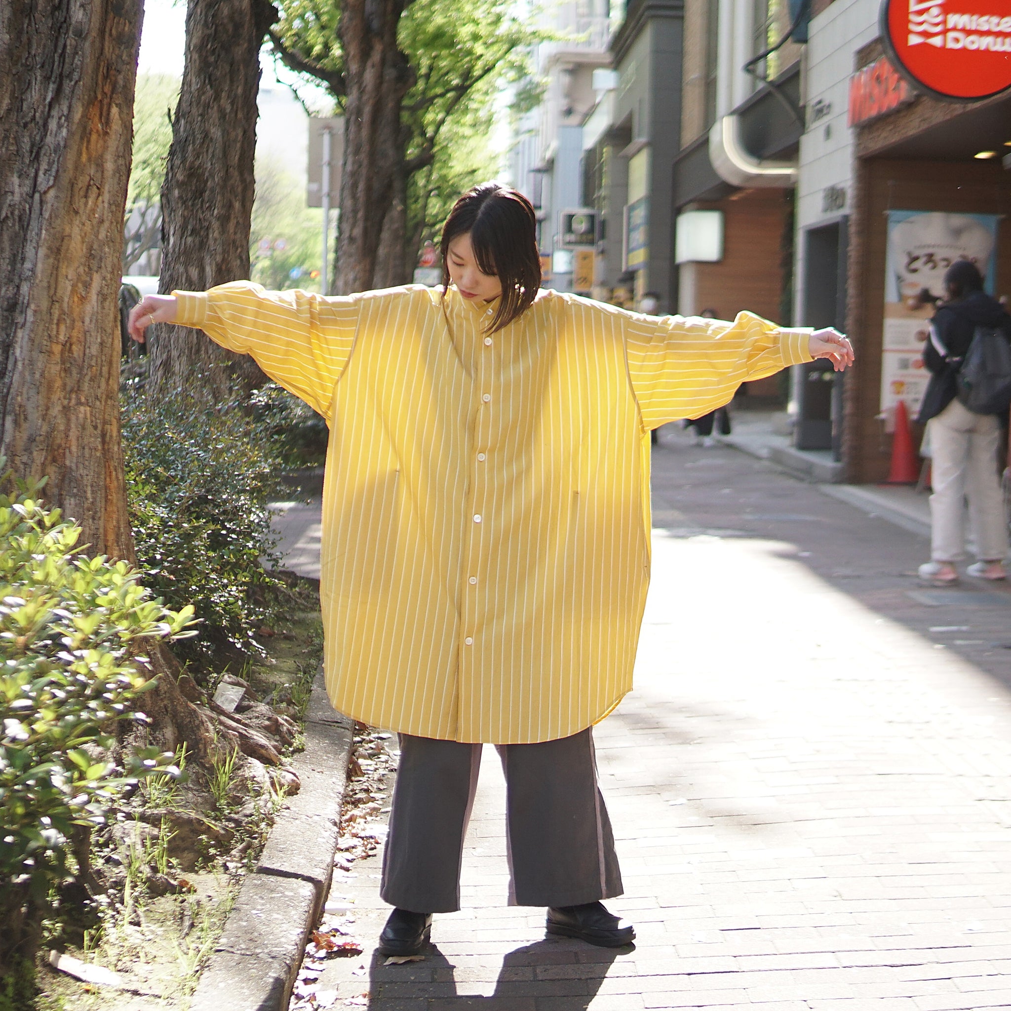 Big Shirts Stripe –  Yellow | PHABLIC × KAZUI