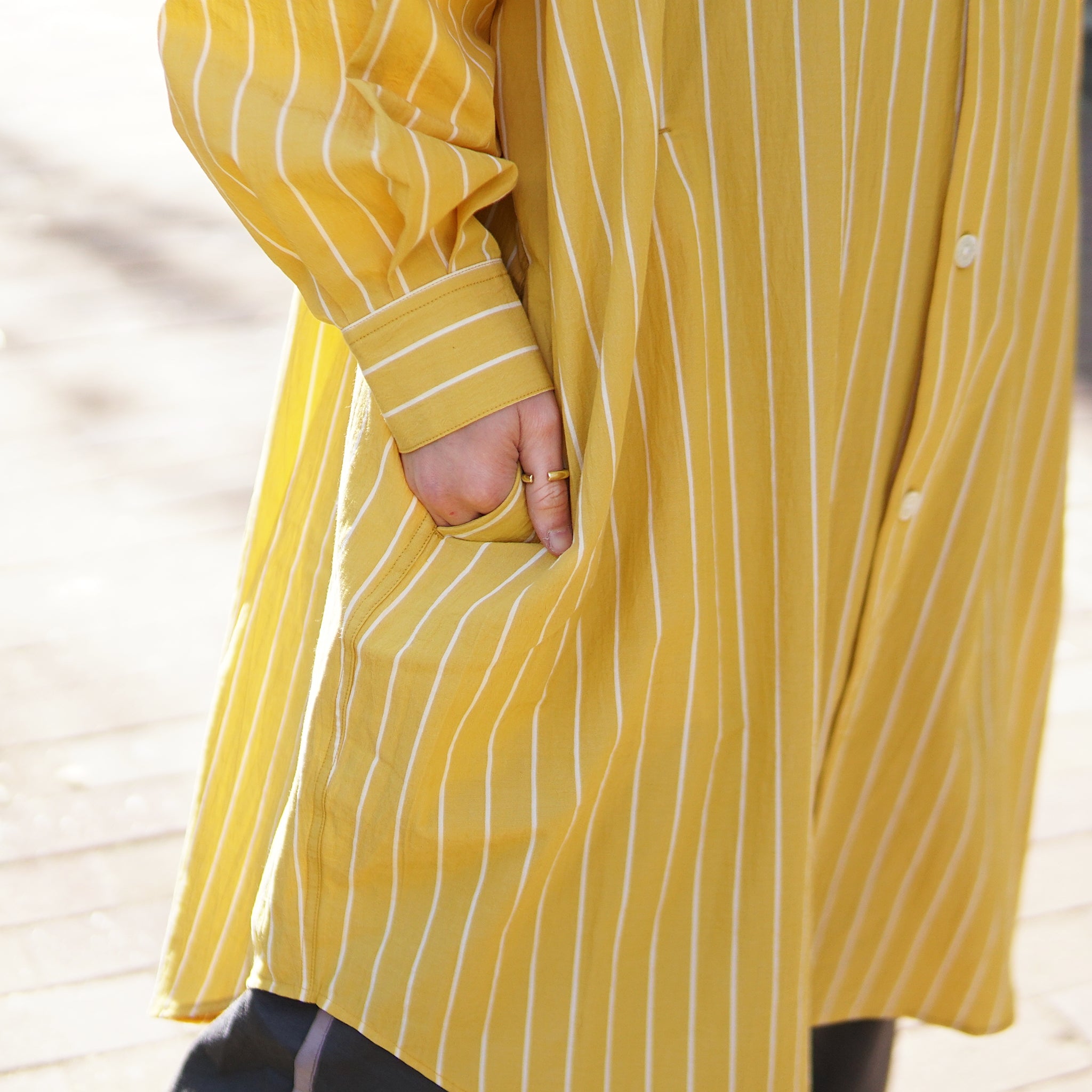 Big Shirts Stripe –  Yellow | PHABLIC × KAZUI
