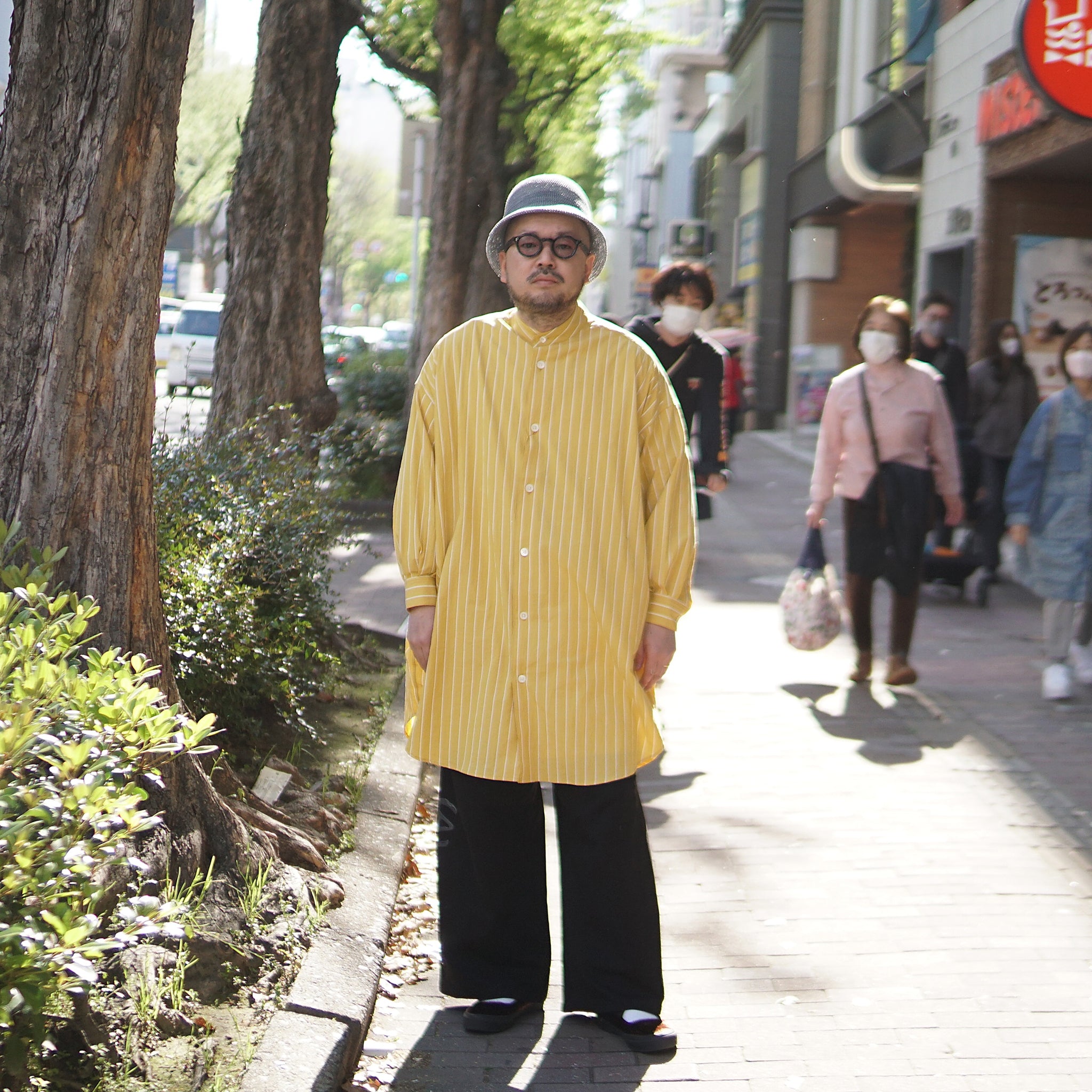 Big Shirts Stripe –  Yellow | PHABLIC × KAZUI