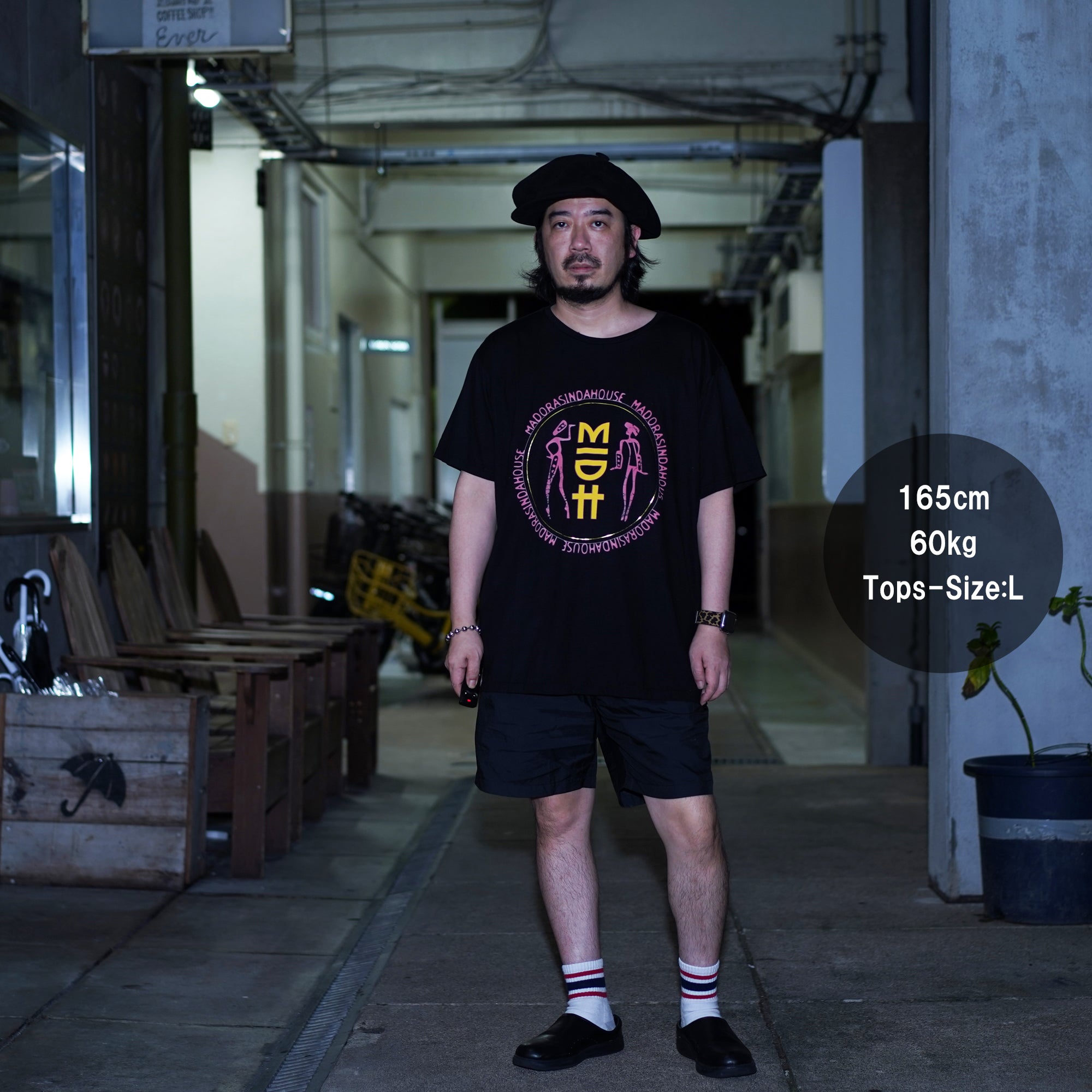 No:24235 | Name:MIDH GOLD LYRICS ORGANIC UNISEX TEE | Color:Washed Black | Size:M/L【ONE TEASPOON】-ONE TEASPOON-ADDICTION FUKUOKA