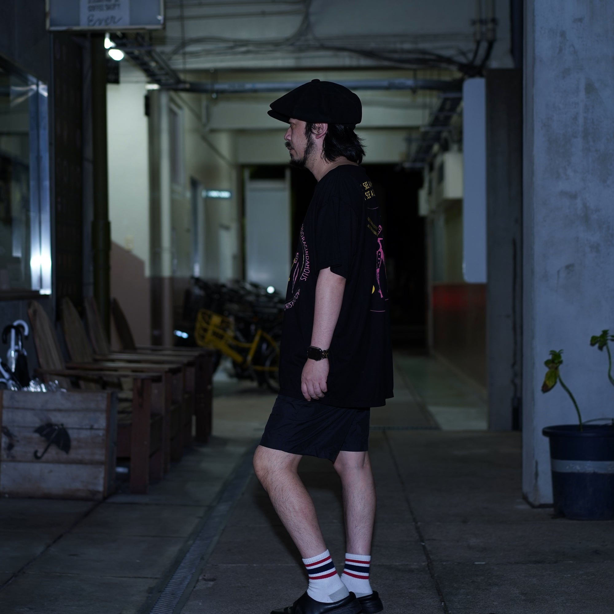 No:24235 | Name:MIDH GOLD LYRICS ORGANIC UNISEX TEE | Color:Washed Black | Size:M/L【ONE TEASPOON】-ONE TEASPOON-ADDICTION FUKUOKA
