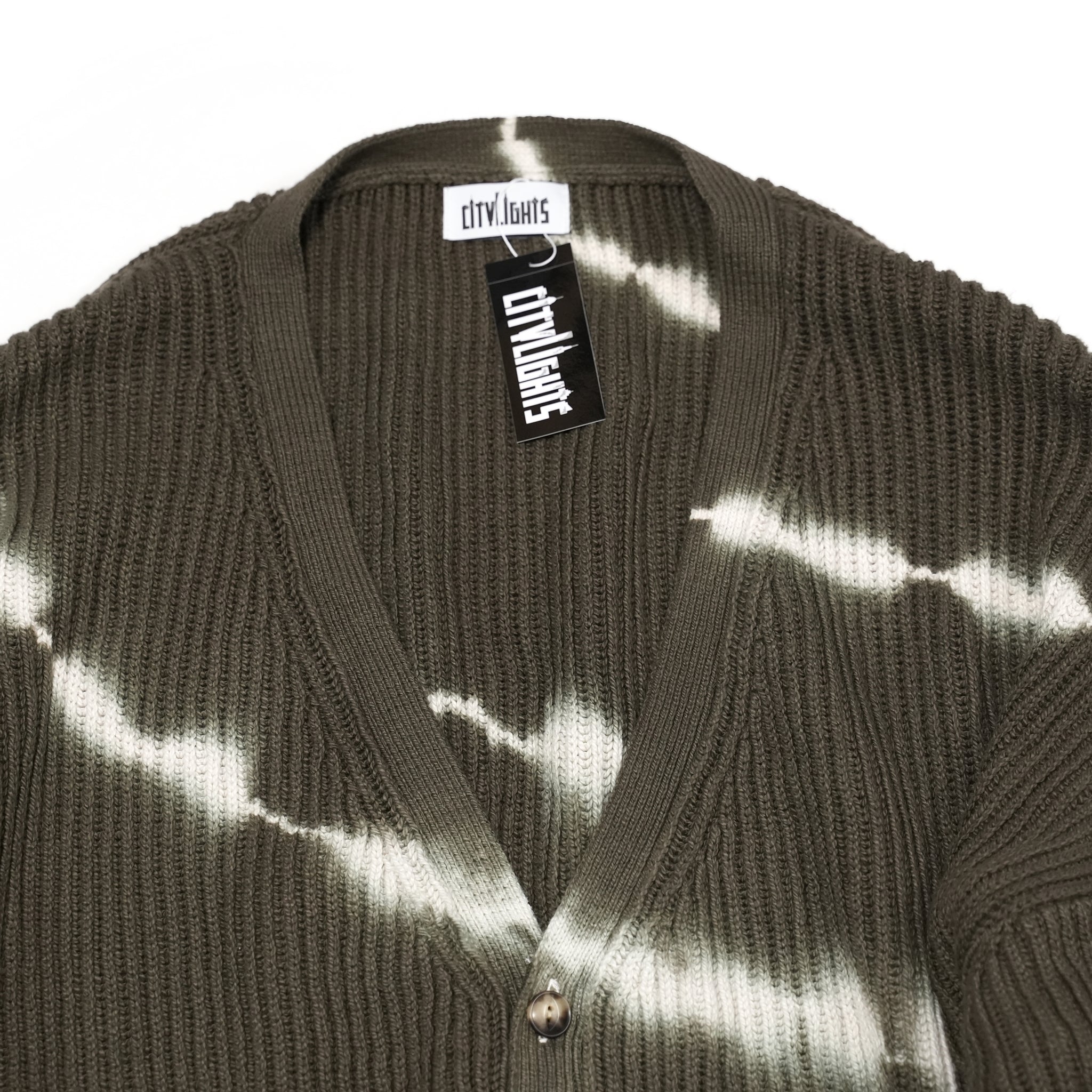 Name: Beanie Knit Cardigan | Color: Khaki/Blue 【CITYLIGHTS PRODUCTS_シティライツプロダクツ】