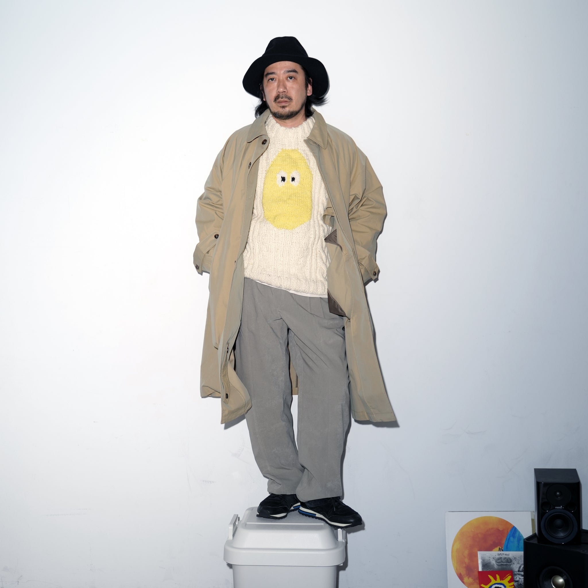 Graves_Bal Collar Coat – Offwhite / Beige / Charcoal / Black | KELEN MEN