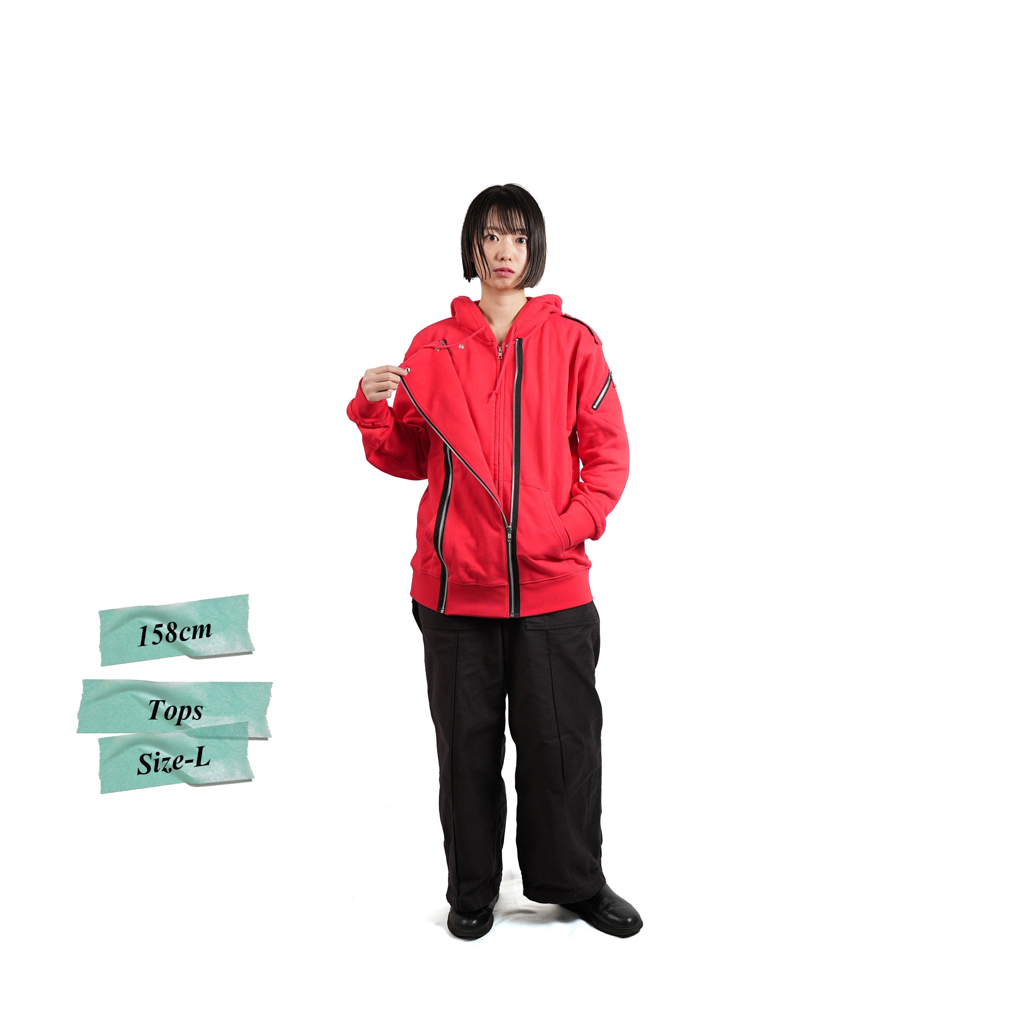 No:CT491 | Name:BOY ZIP HOODIE | Color:Black/Red【ORIGINAL JOHN_