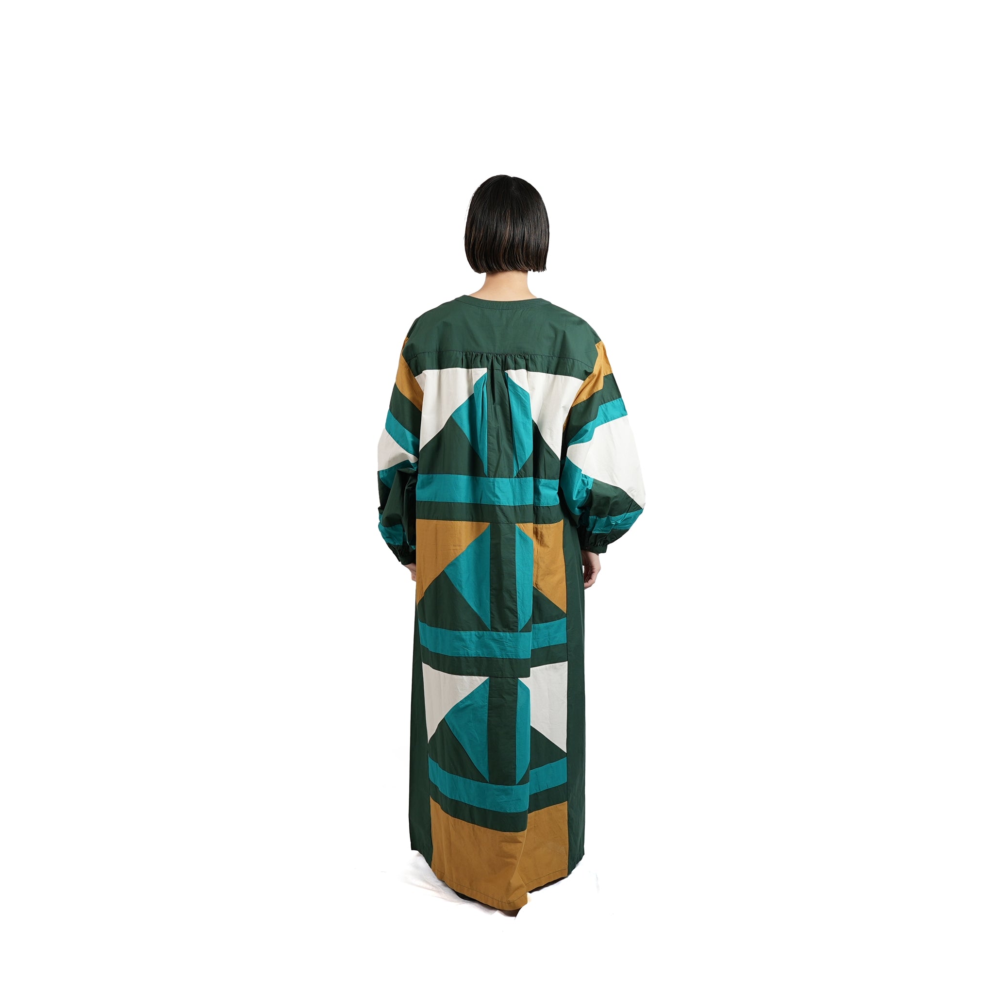 No:020431SE1 | Name:CTN TRIANGLE PATCHWORK DRESS | Color:Green【SARA MALLIKA_サラマリカ】【archive】