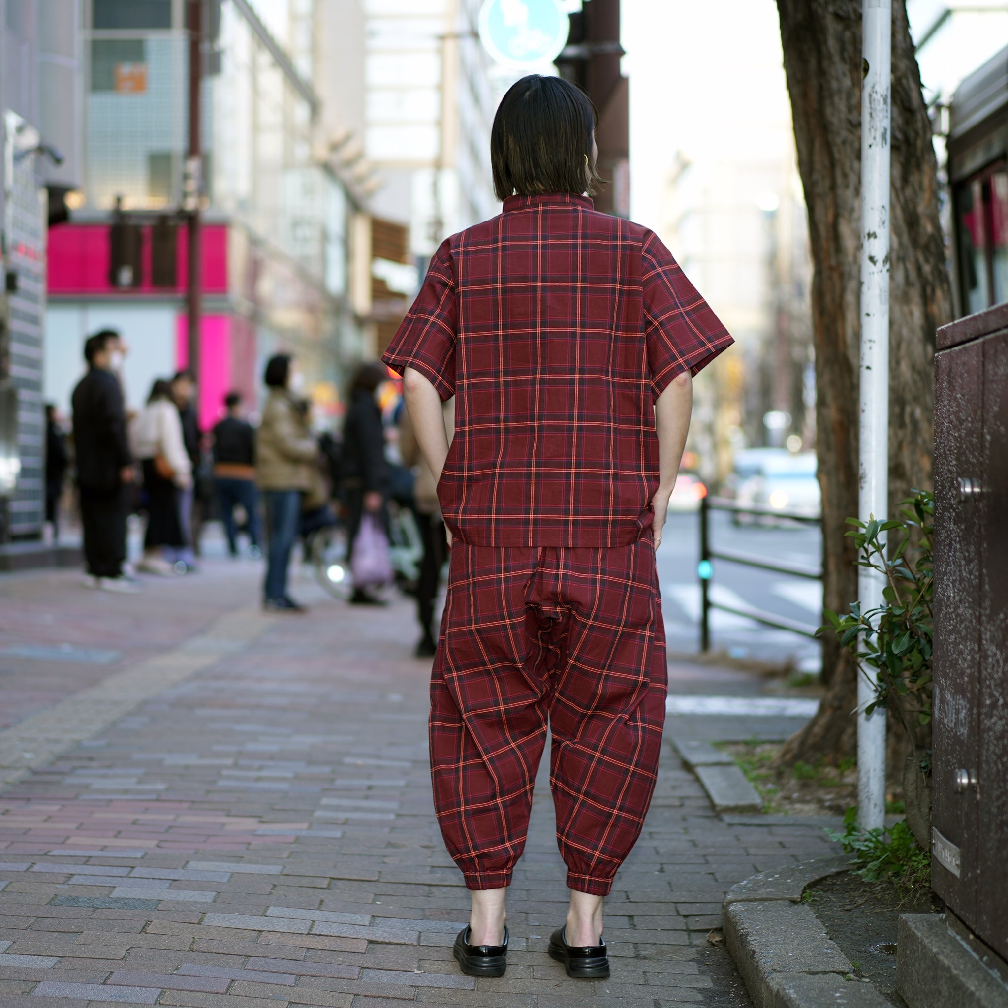 No:bsd23SS-10_a | Name:Checked sarrouel pants | Color:Red【BEDSIDEDRAMA_ベッドサイドドラマ】