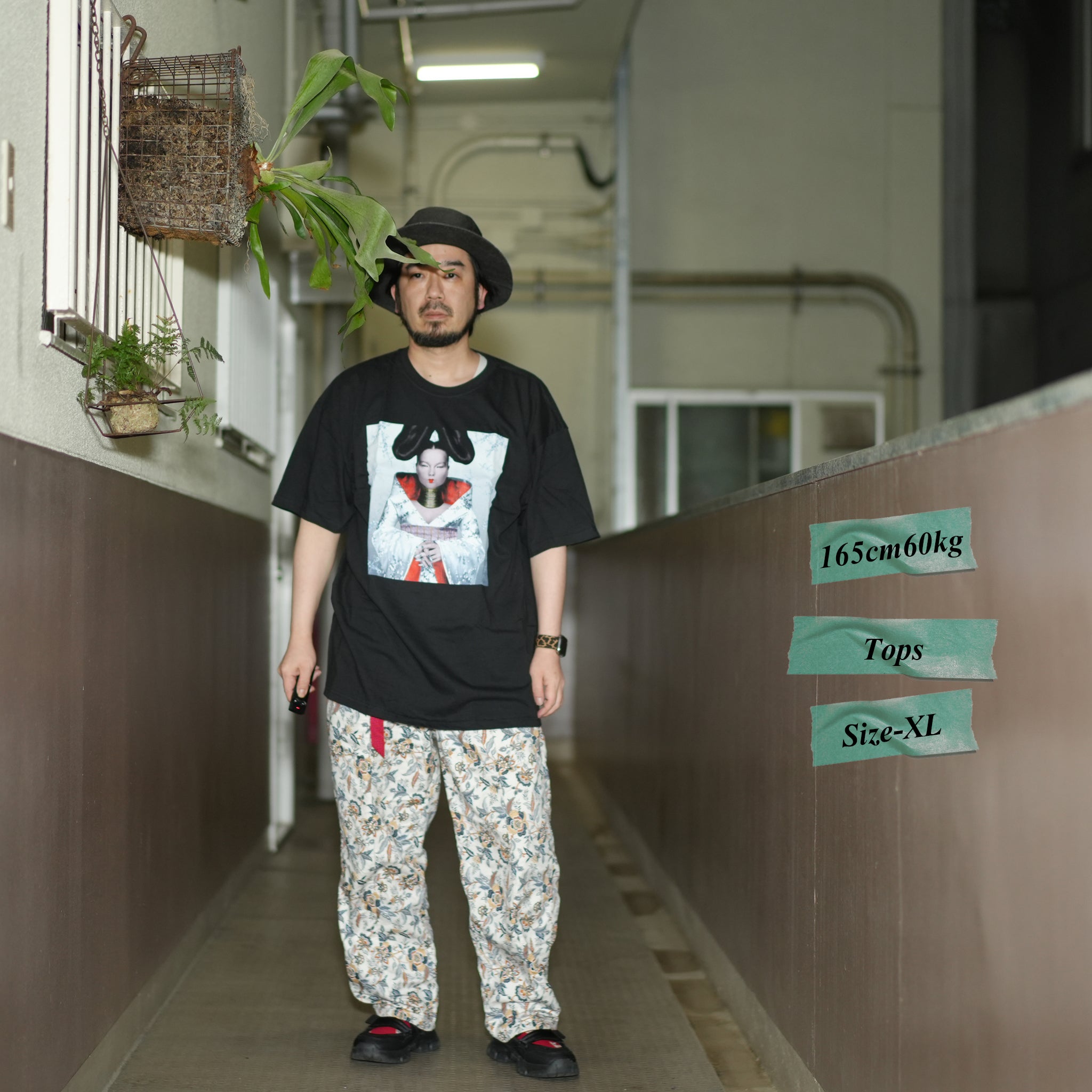 bjk10006 |  HOMOGENIC MENS T-SHIRT – Black | Size:L/XL【BJORK】【MUSIC TEE】【ネコポス選択可能】