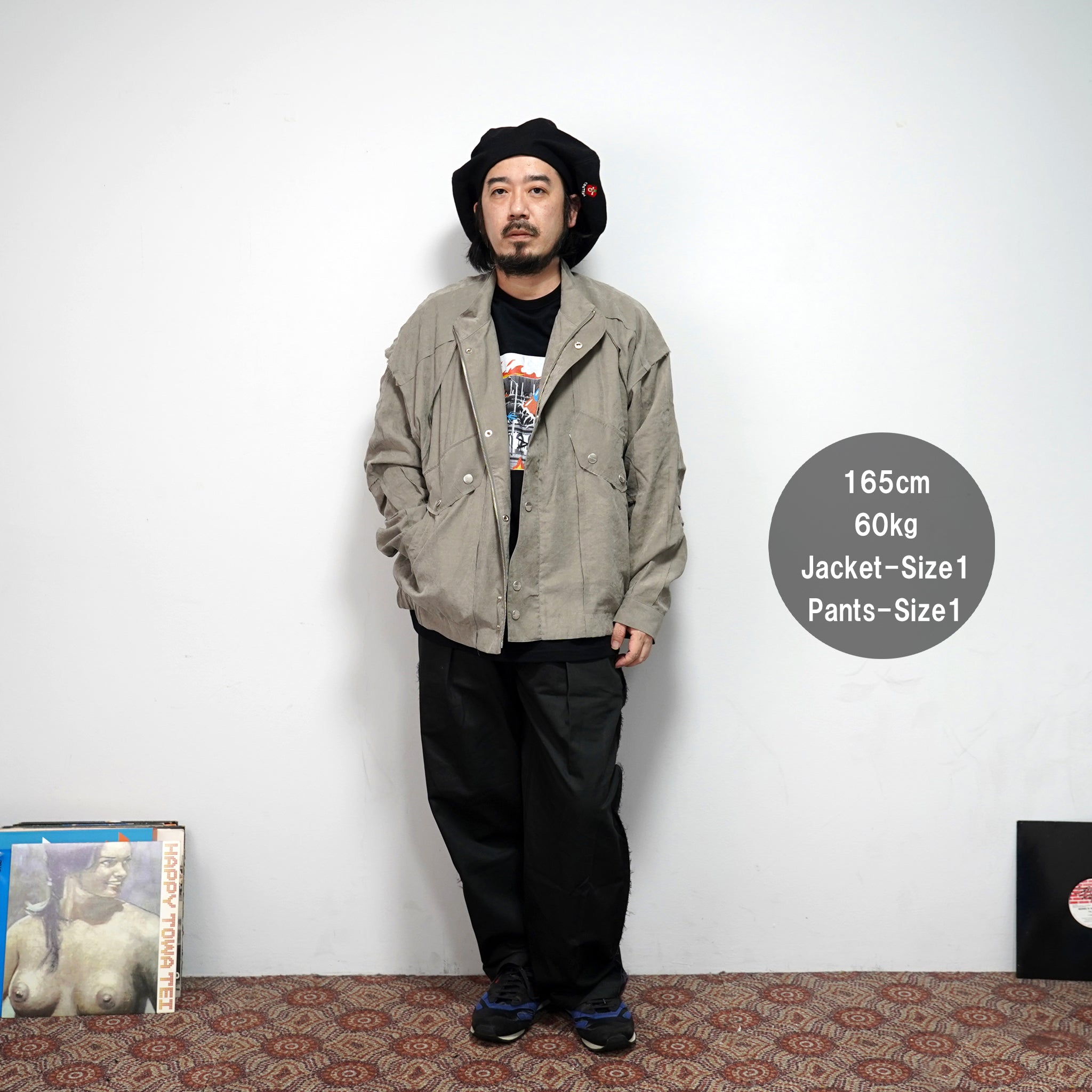 No:PS21J02B | Name:BUTTON JACKET | Color:Stone Washed Blk | Size:1/2【PLATEAU STUDIO_プラトー スタジオ】