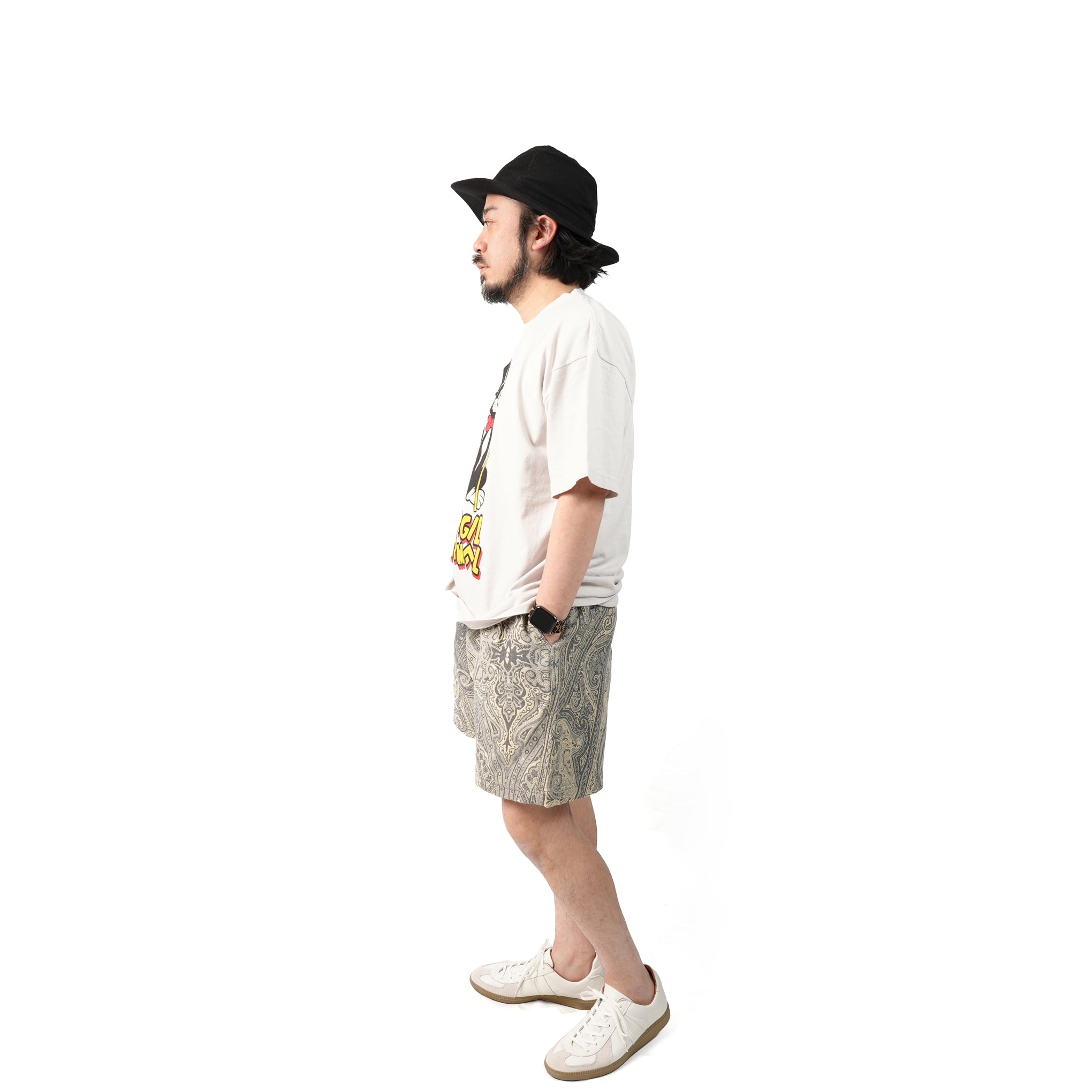 No:M31351-1 | Name:Easy Baggy Shorts w/ Quick Release Buckle | Color:Betro Paisley Grey【MONITALY_モニタリー】