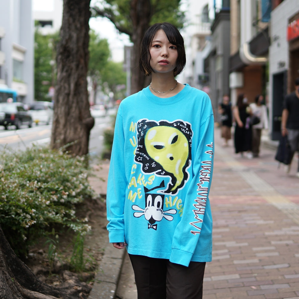 No:VN214B | Name:The Beats Are Out There Ls Tee | Color:Hanalei | Size:M/L/XL【VIRGILNORMAL】-MEG COMPANY-ADDICTION FUKUOKA