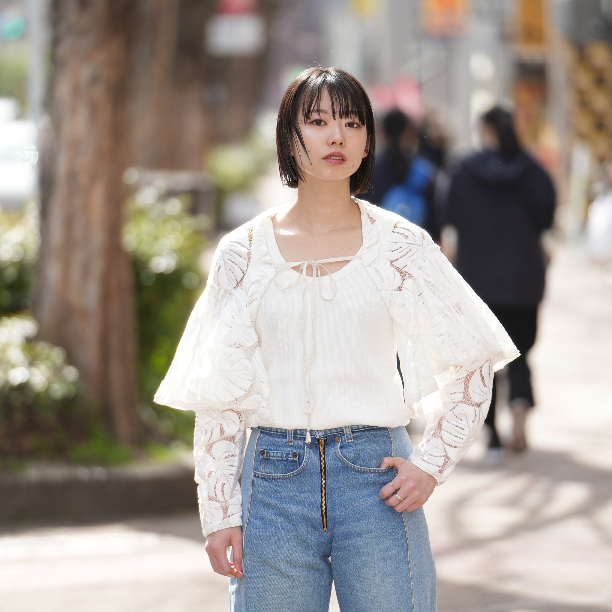 ボタニカルレースボレロ – Wht/Blk | REHERSALL