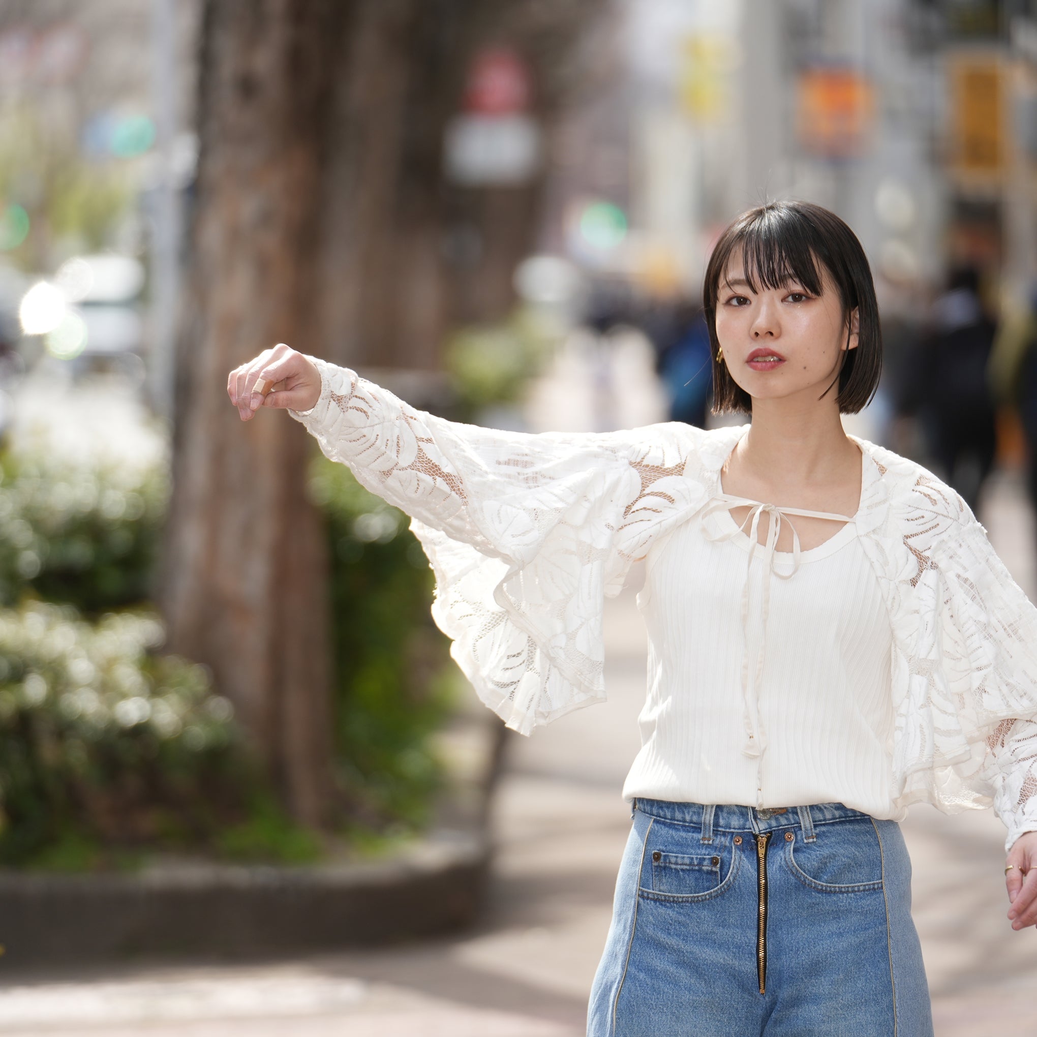 ボタニカルレースボレロ – Wht/Blk | REHERSALL