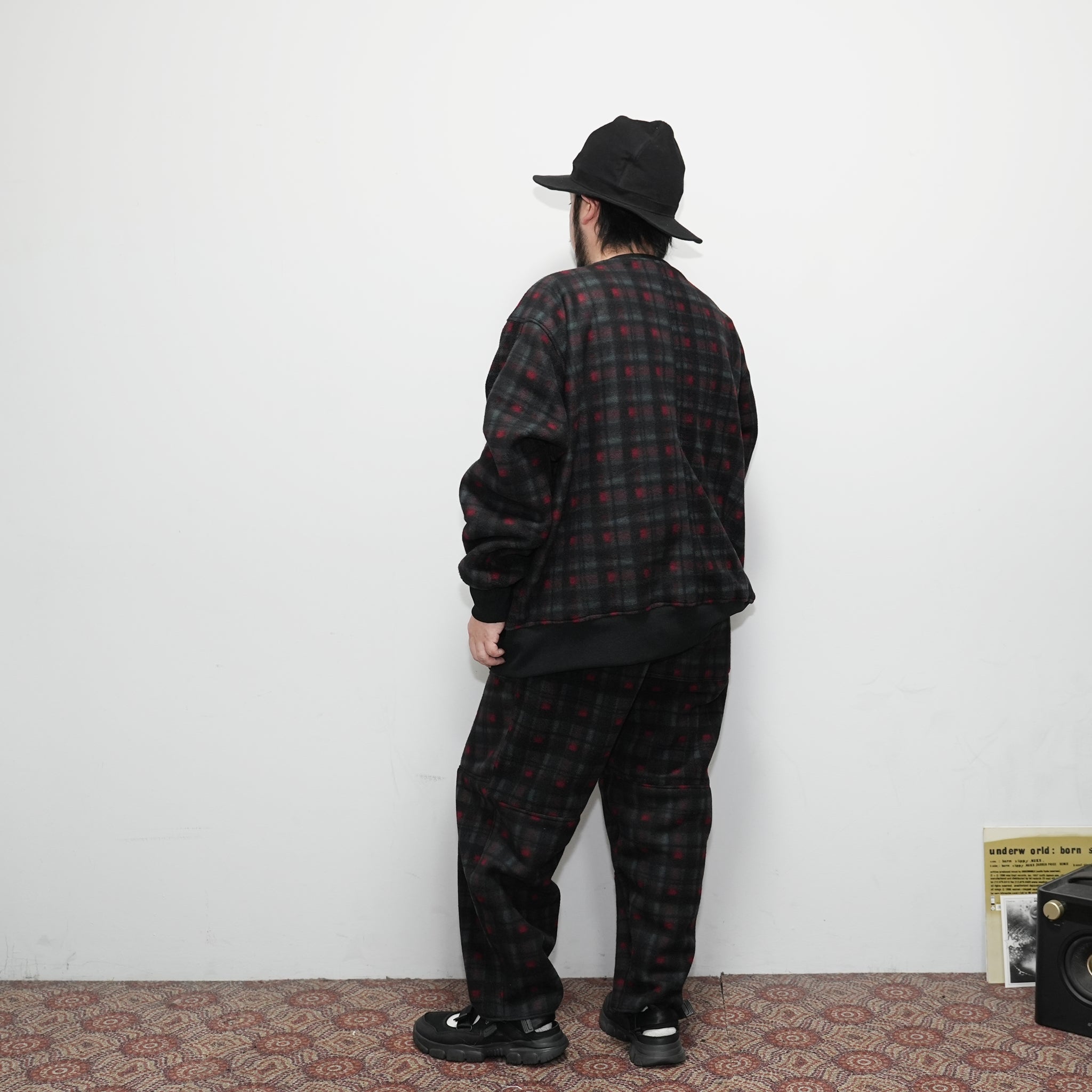 odd22fw02 | Custom Fleece Wide Pants – Check | ODDMENT
