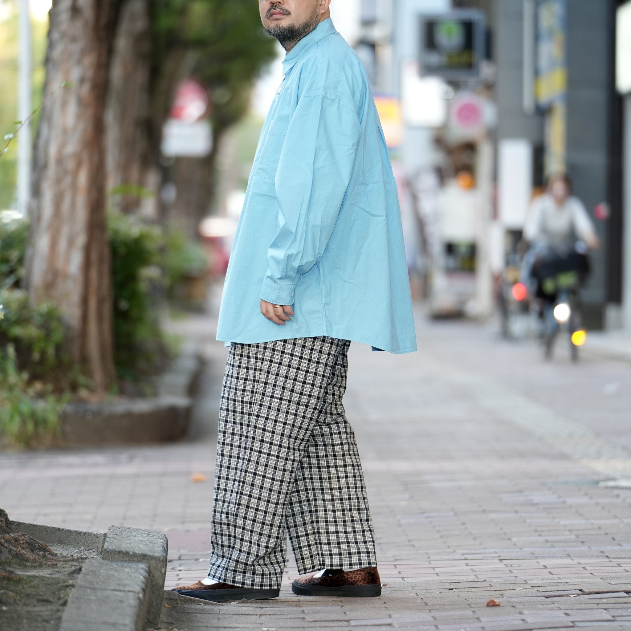 No:be-02_2023ss | Name:bags easy wide pants check | Color:Black【CATTA_カッタ】
