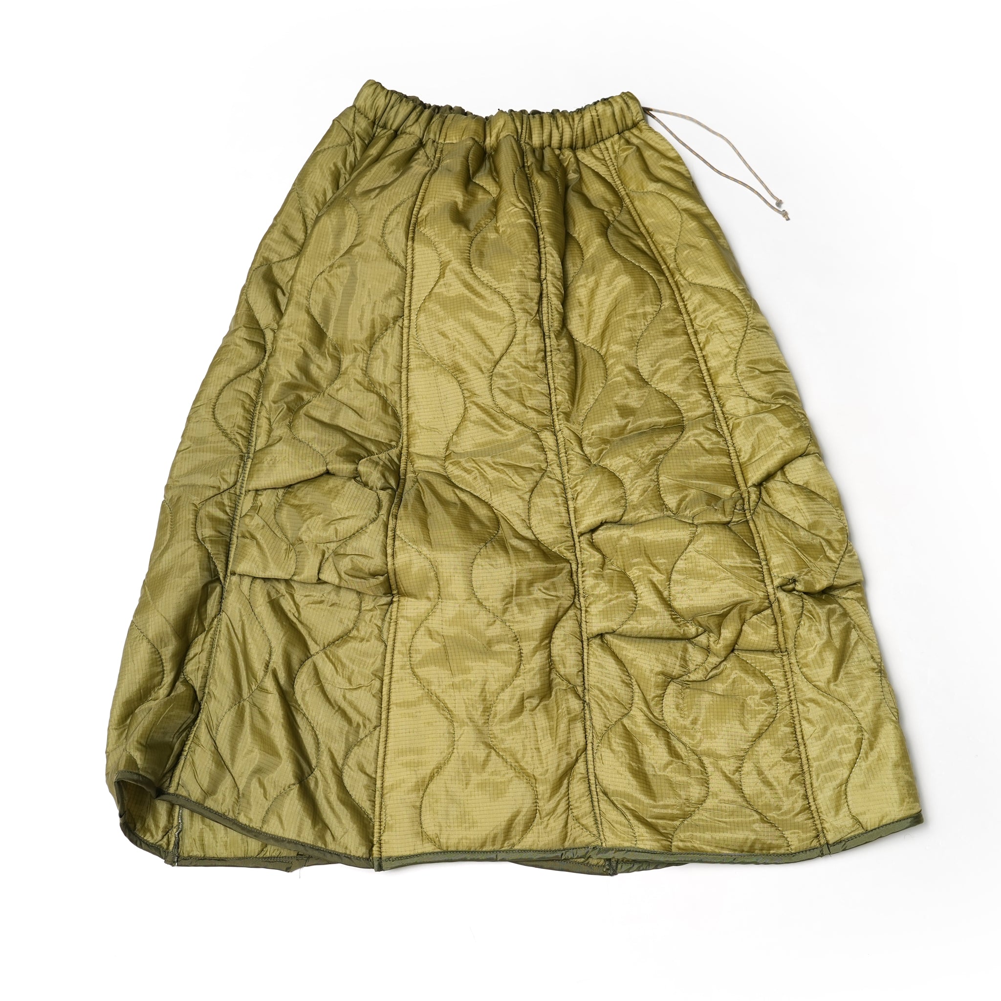 odd22fw06 | Quilting Long Skirt – Olive | ODDMENT
