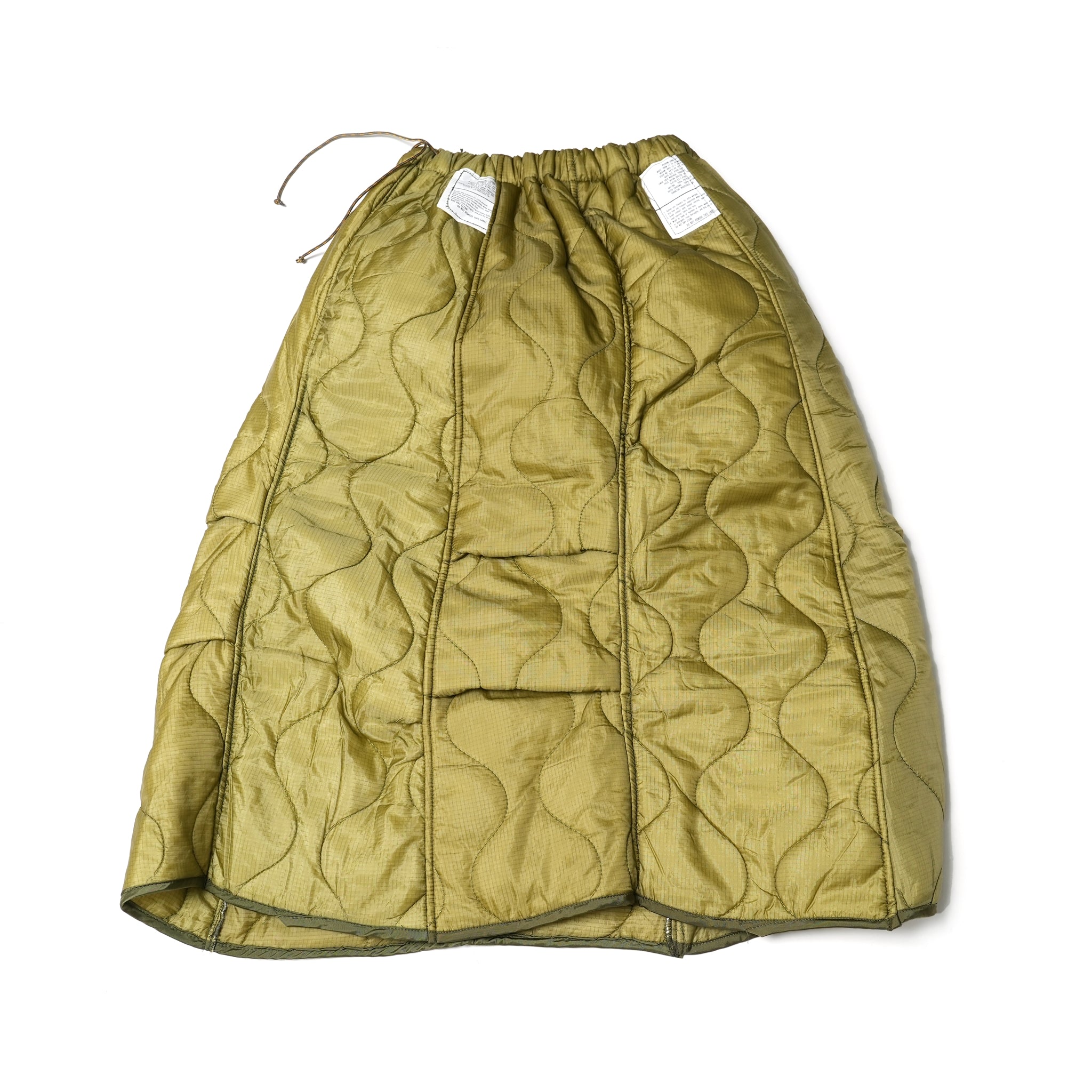 odd22fw06 | Quilting Long Skirt – Olive | ODDMENT