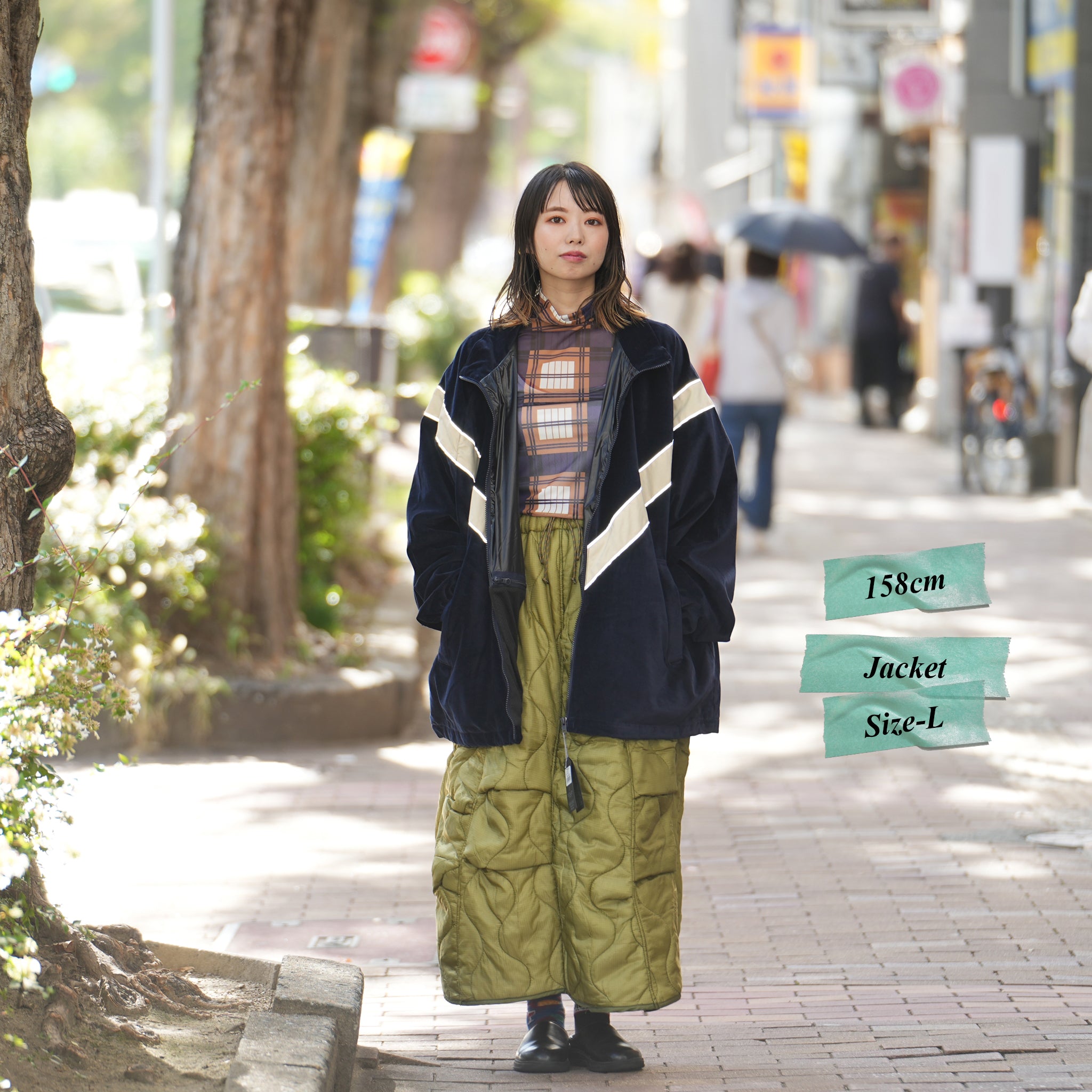 odd22fw06 | Quilting Long Skirt – Olive | ODDMENT