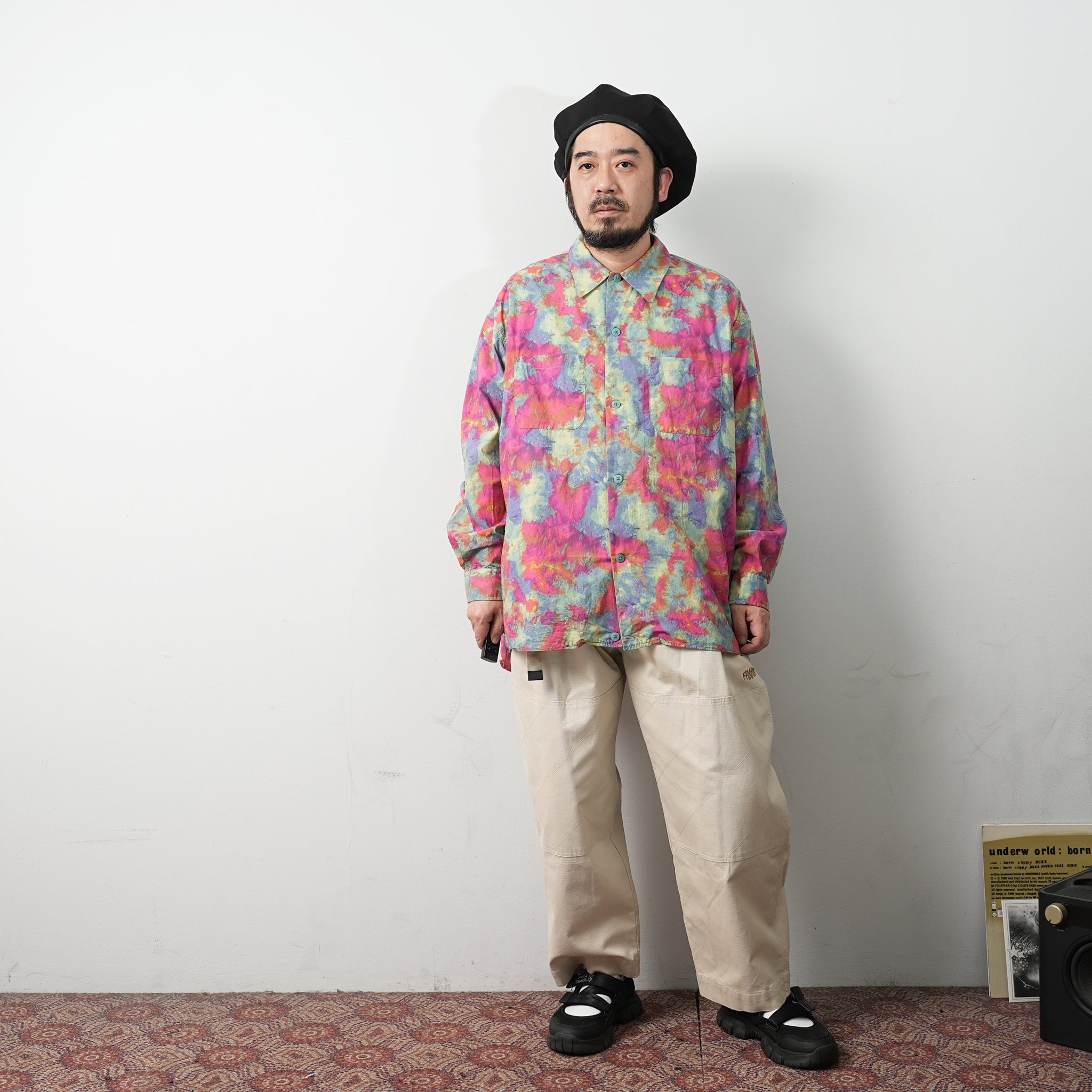 No:VR22SP-SD-SH01 | Name:Uneven dyeing long sleeve shirts | Color:Lime Base 【VARDE77_バルデセブンティセブン】