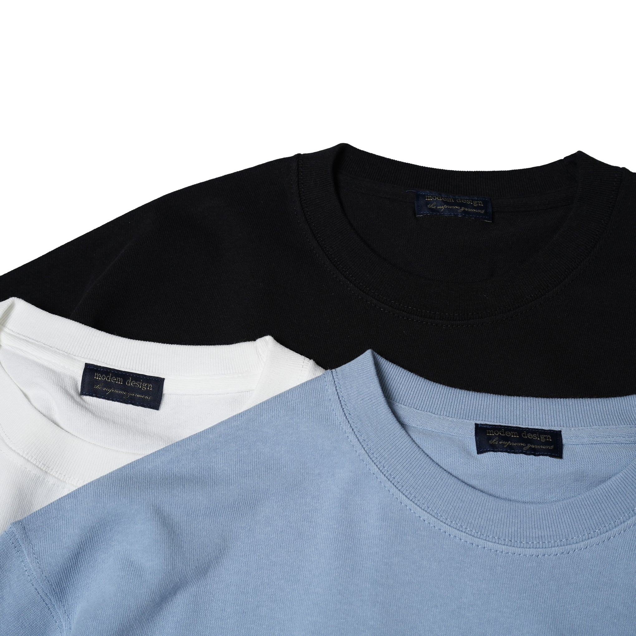 No:S-22 US TEE | Name:9oz Heavy Weight Big Tee | Color:White/Black/Blue【MODEM DESIGN_モデムデザイン】